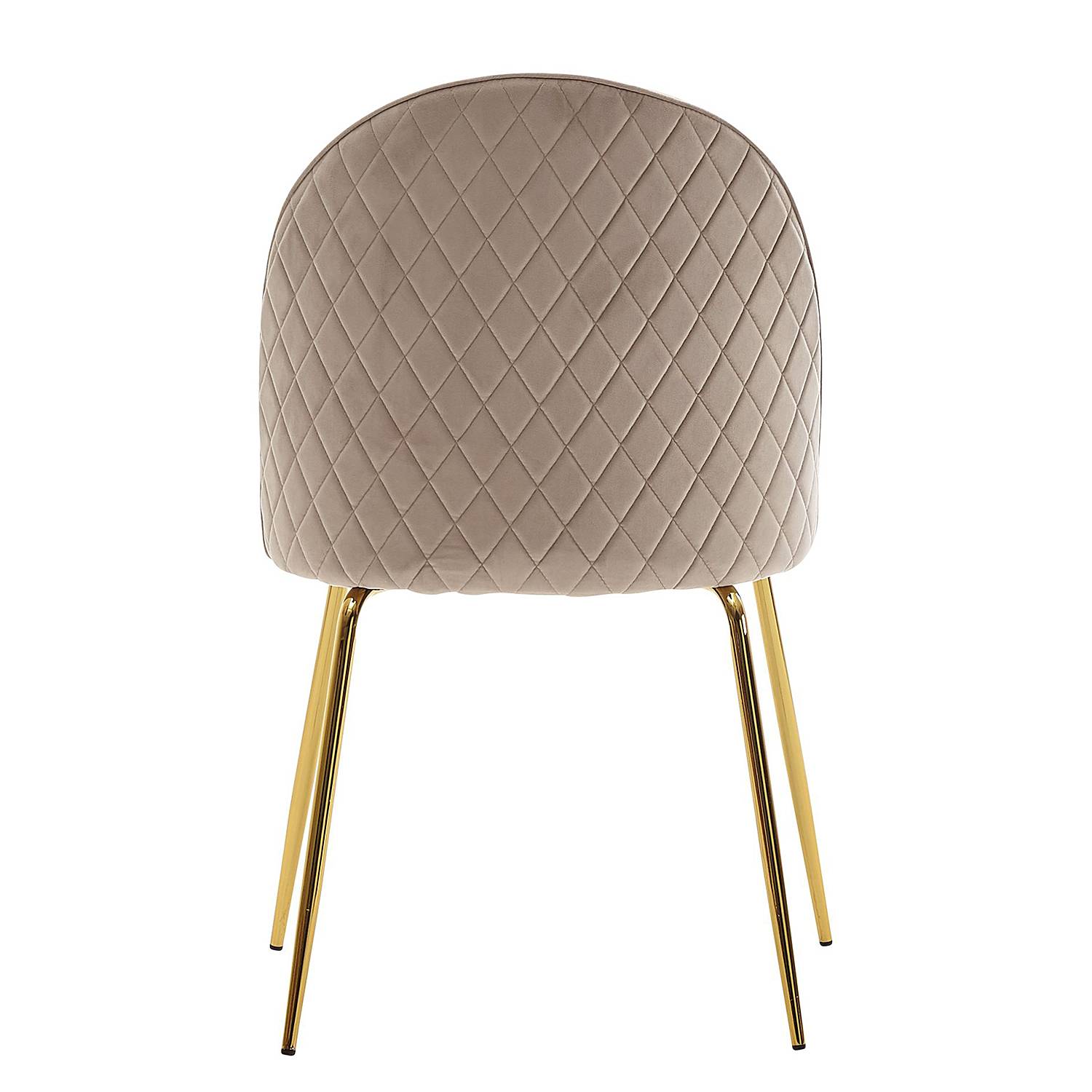 2x Esszimmerstuhl Paraco Samt Eisen Beige Gold