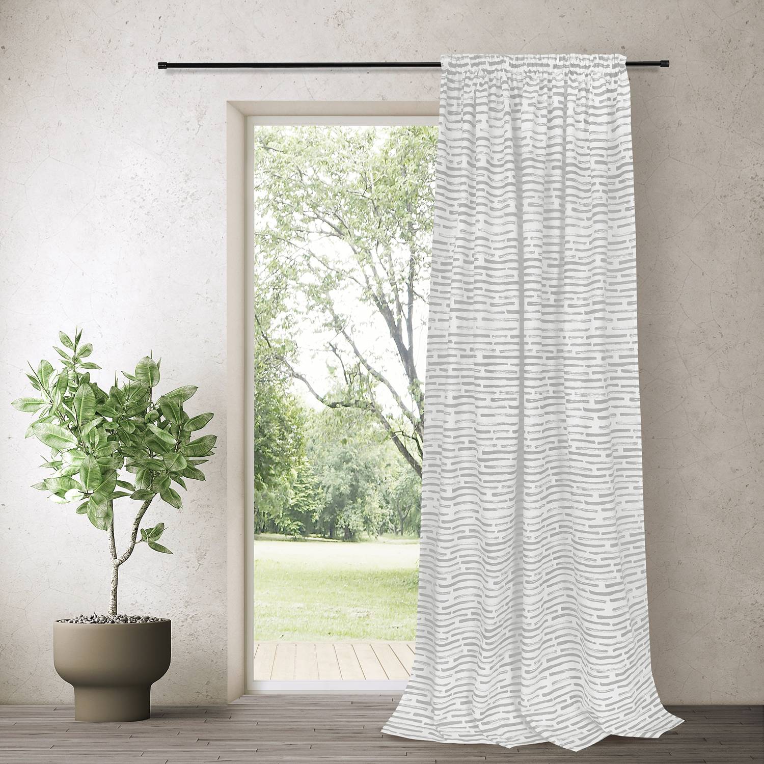 Fertigschal Magnus Bio-Baumwolle Weiß / Hellgrau Hellgrau