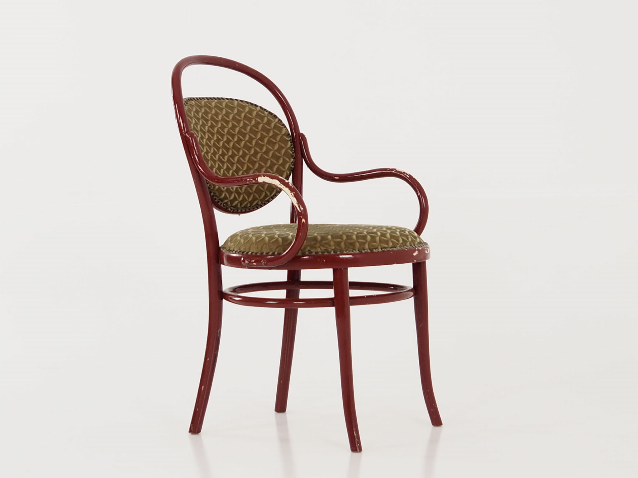 Vintage chair beech wood textile green
