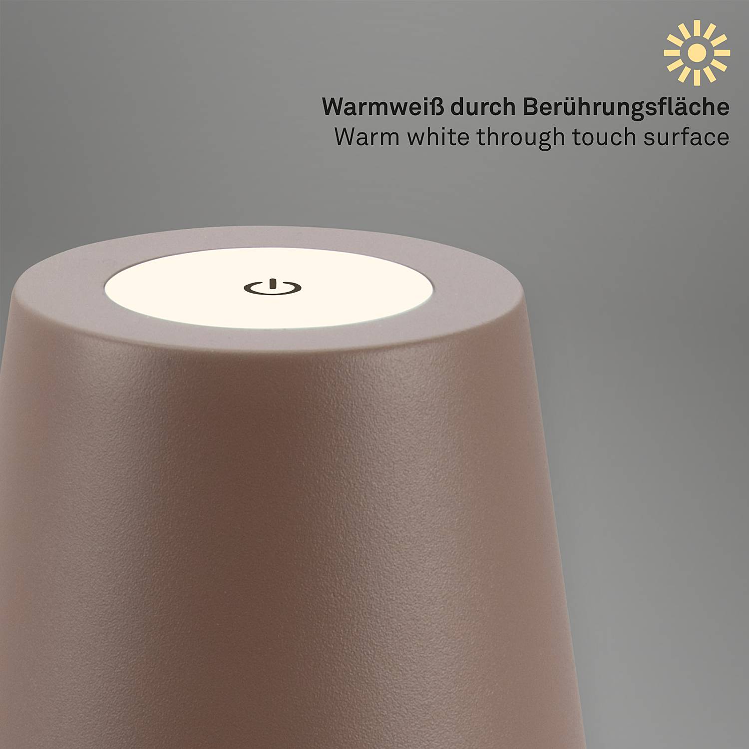 1-Flammig LED-Tischleuchte Tyli Aluminium Braun