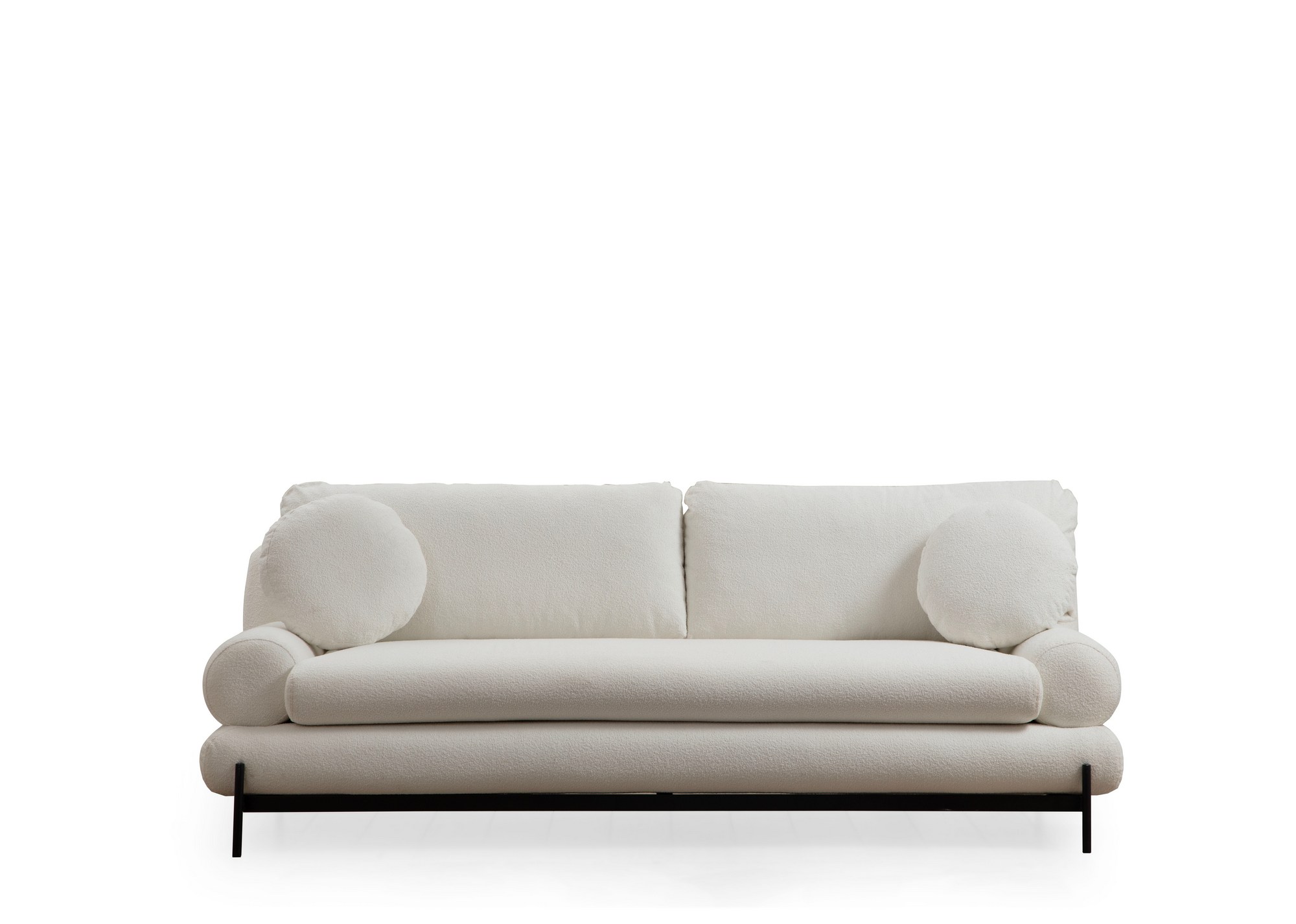 Sofa 3-Sitzer Textil Weiß