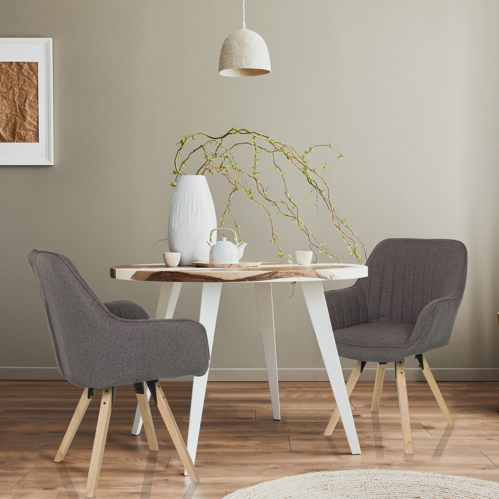 Scandi Soft Dining Chair Swivel Dark Grey