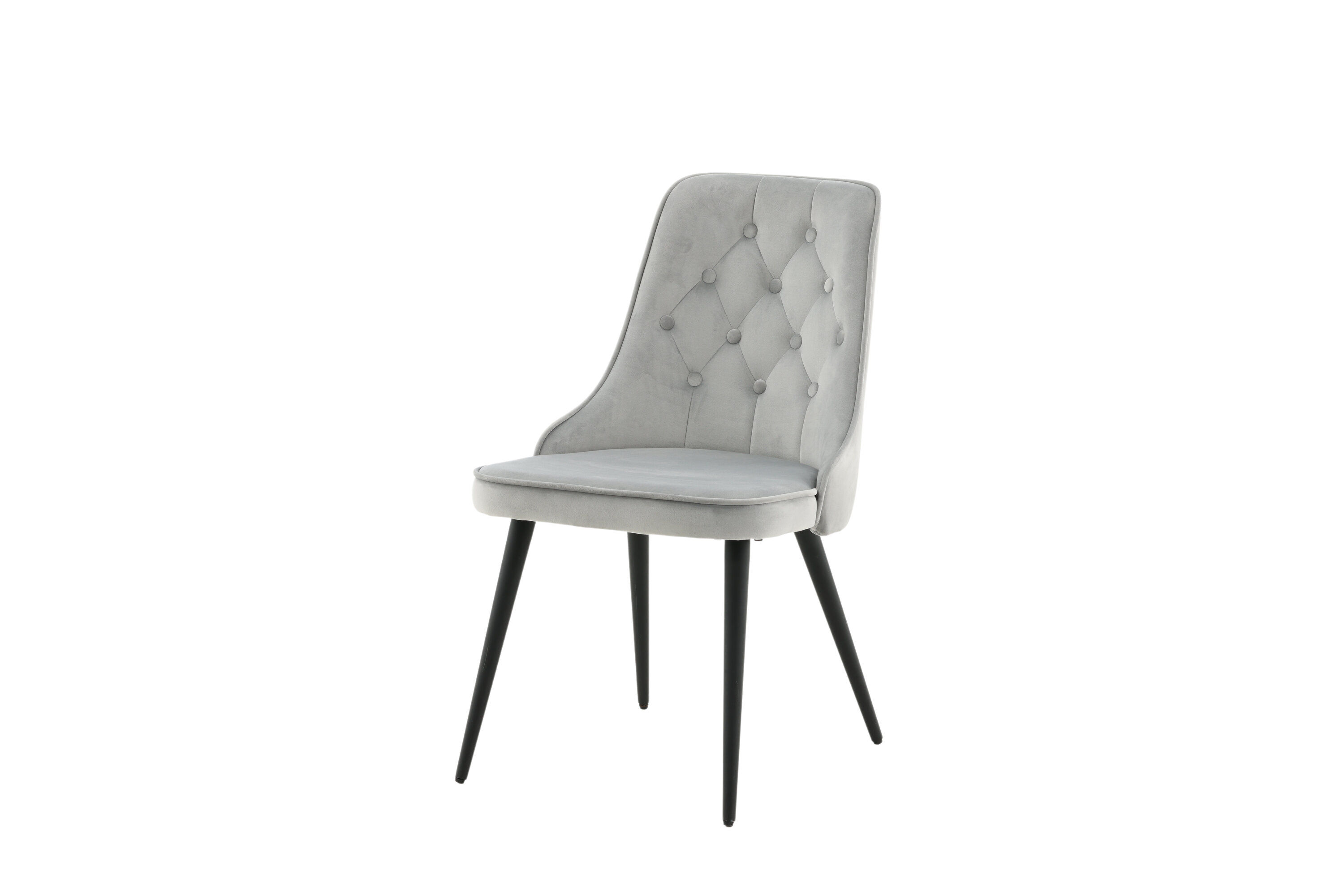 2x Esszimmerstuhl-Set Samt Deluxe Hellgraue