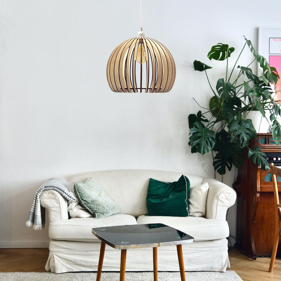 Atlas Pendelleuchte Holz 35cm