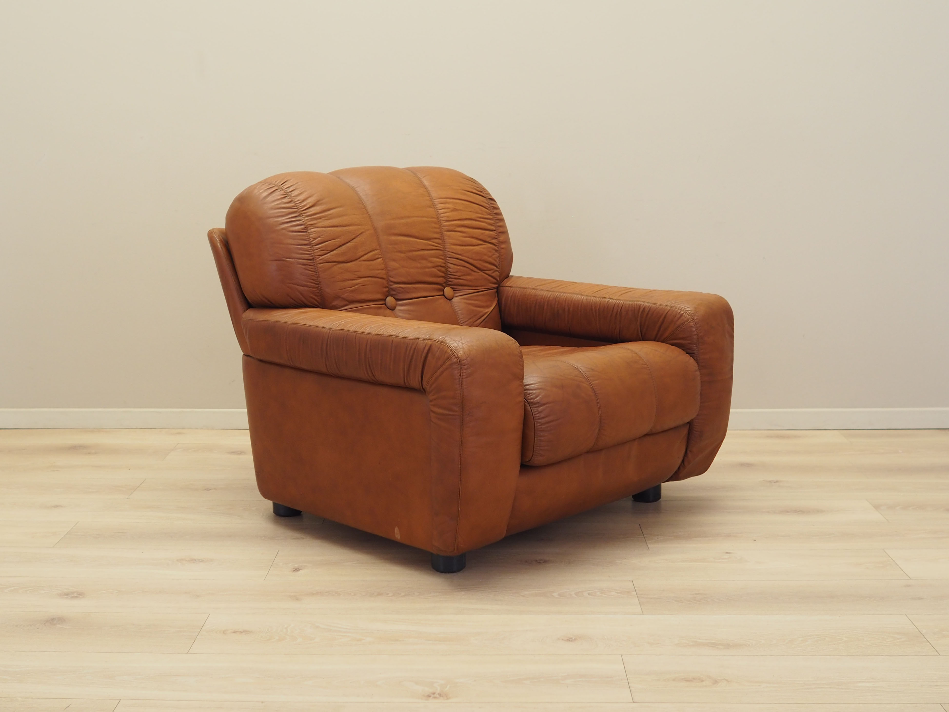 Sessel Leder Braun 1970er Jahre