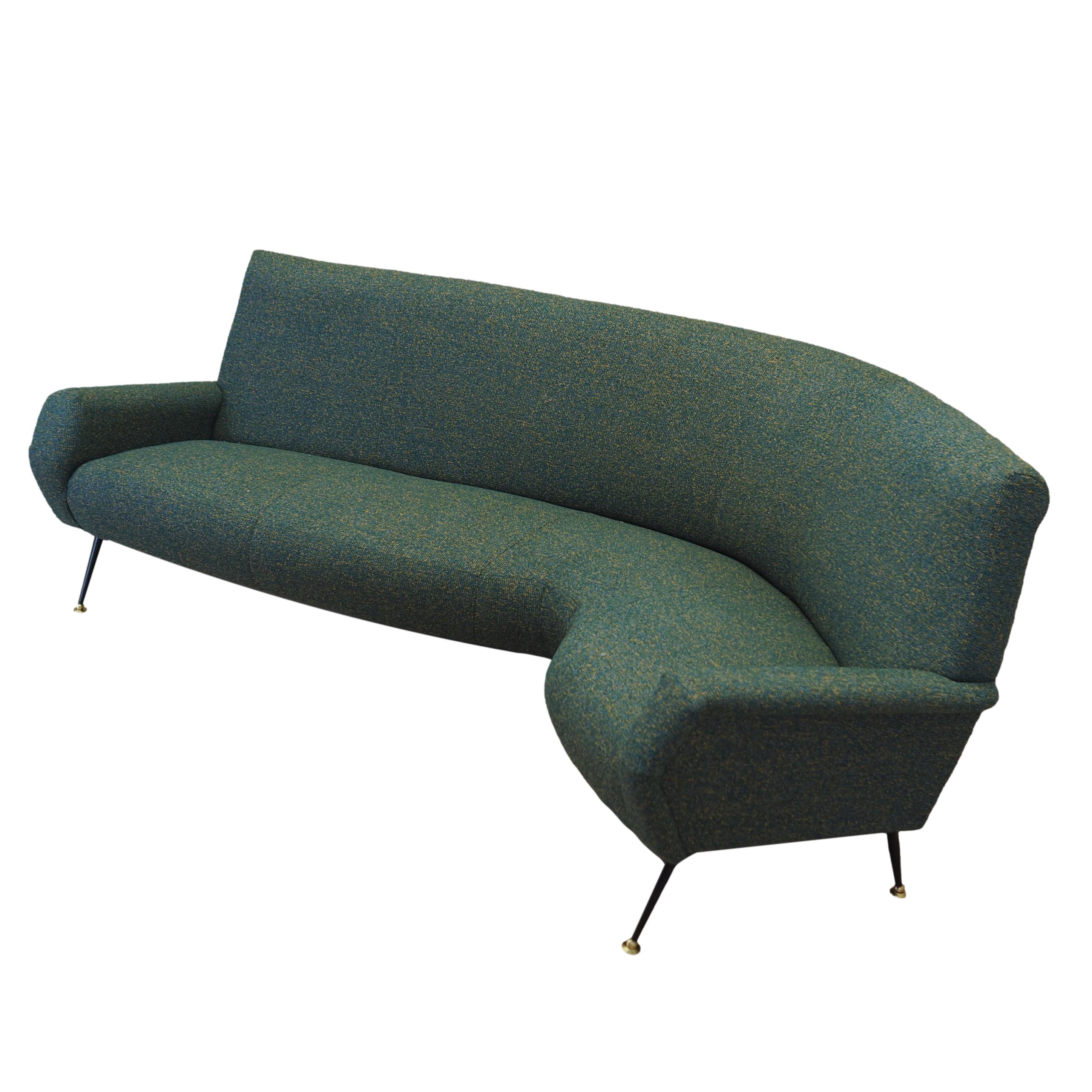 Melange-Sofa Grün 1970er Jahre