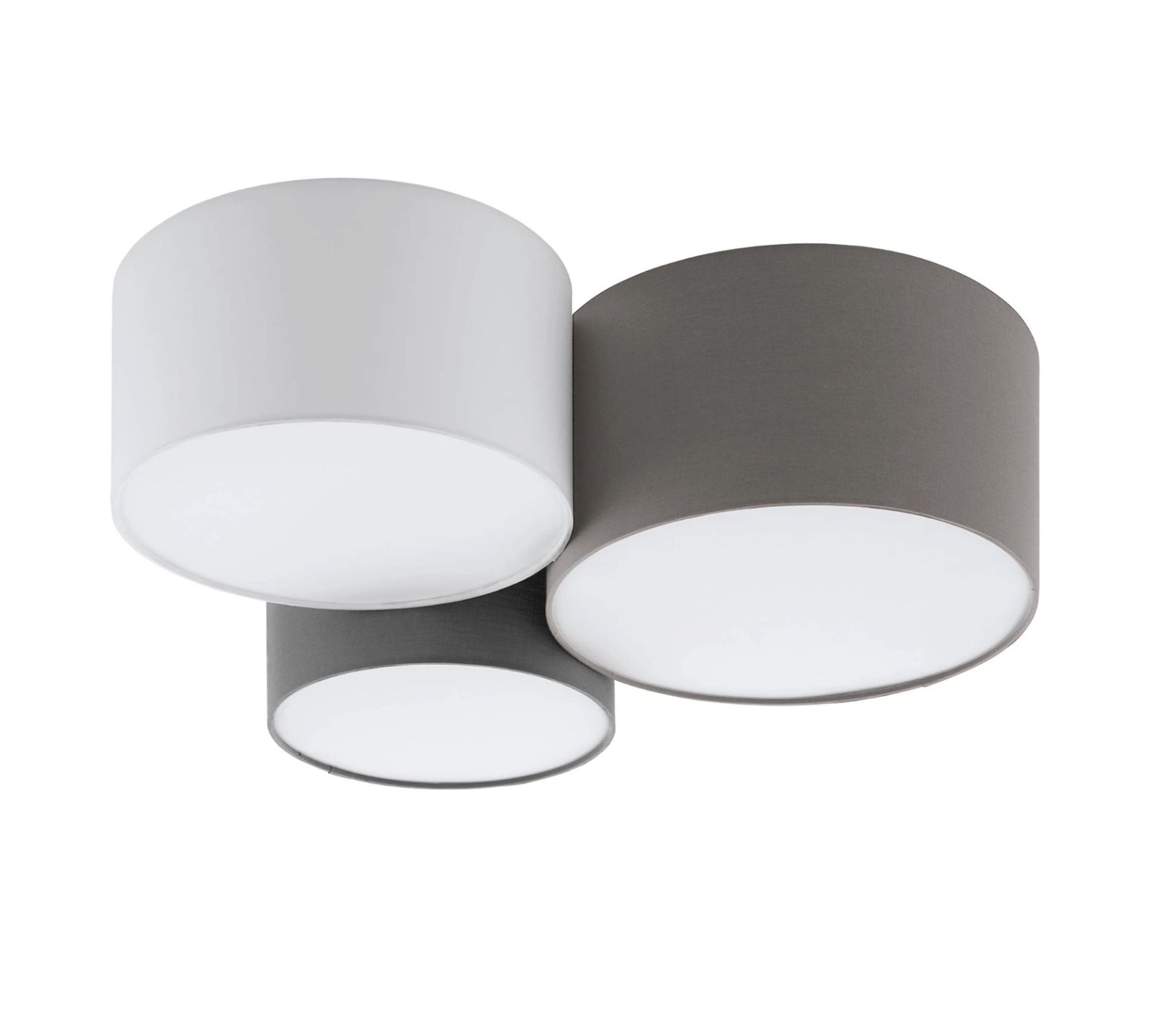 Deckenleuchte 3-flammig Leinen Grau