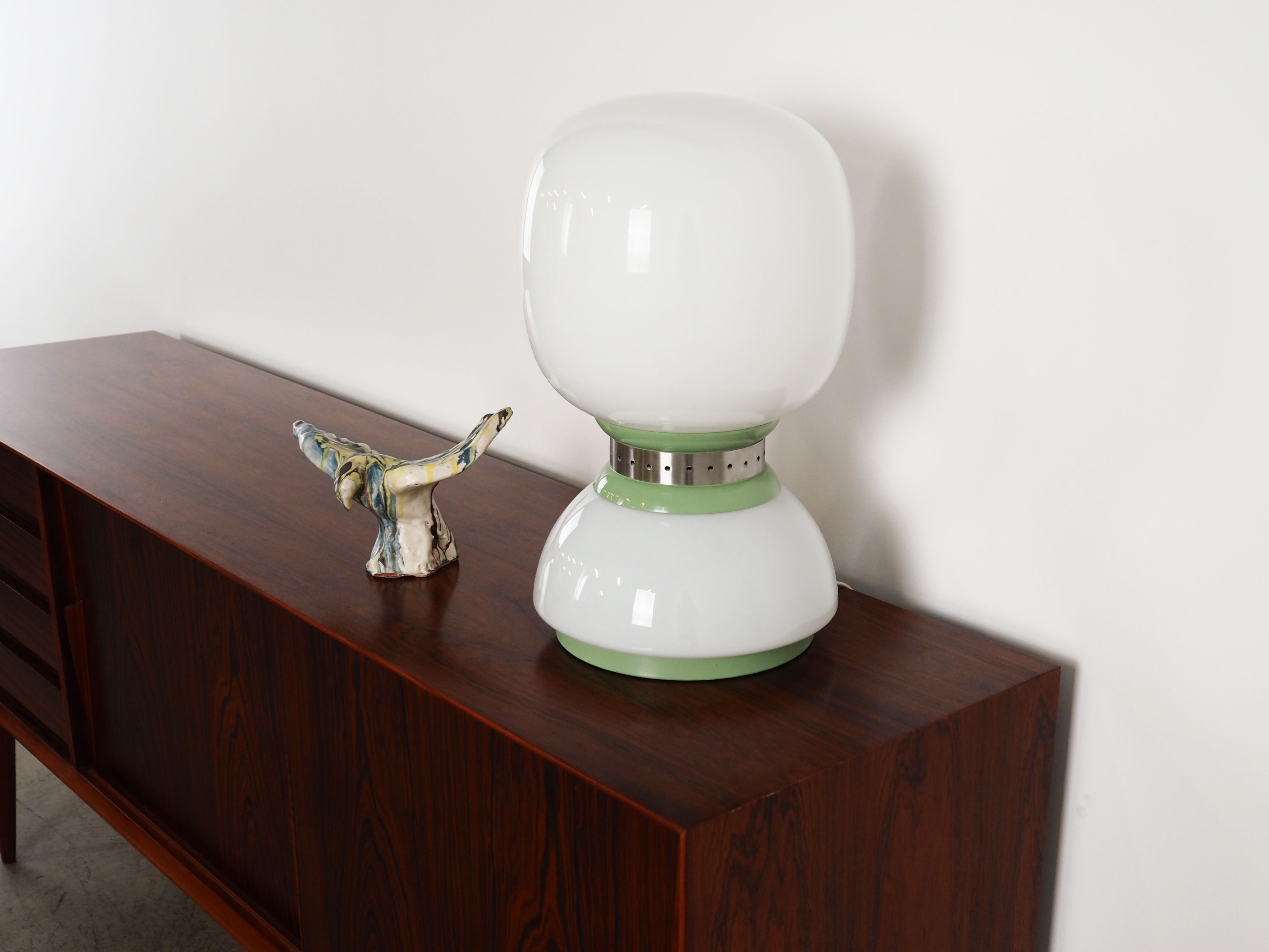 Tischlampe Metall Glas 1970er Jahre