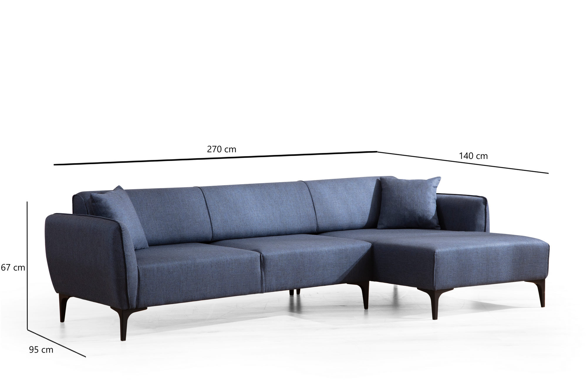 Belissimo Corner Sofa Right Blue