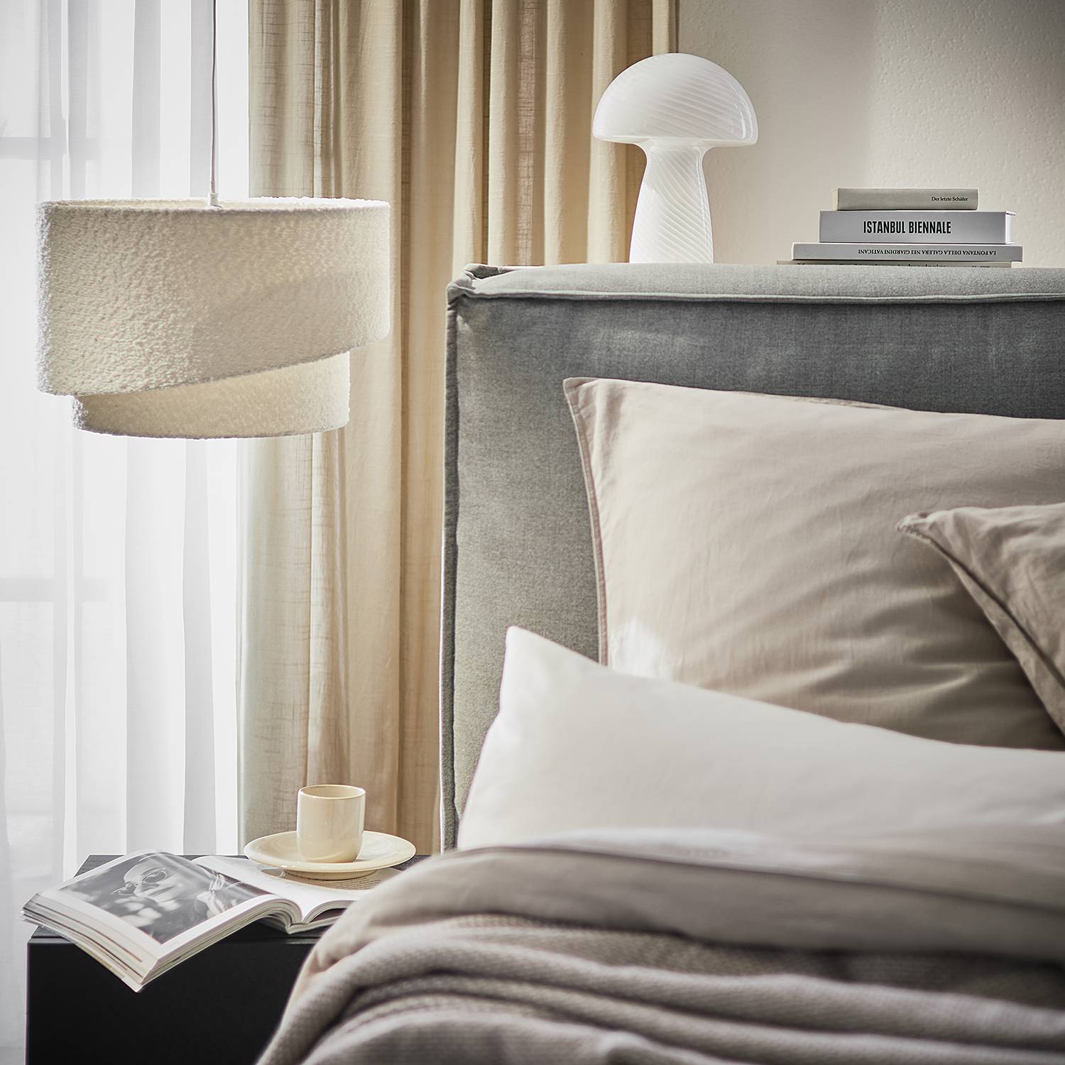 FONISSI Hängeleuchte 1-flammig Metall Textil