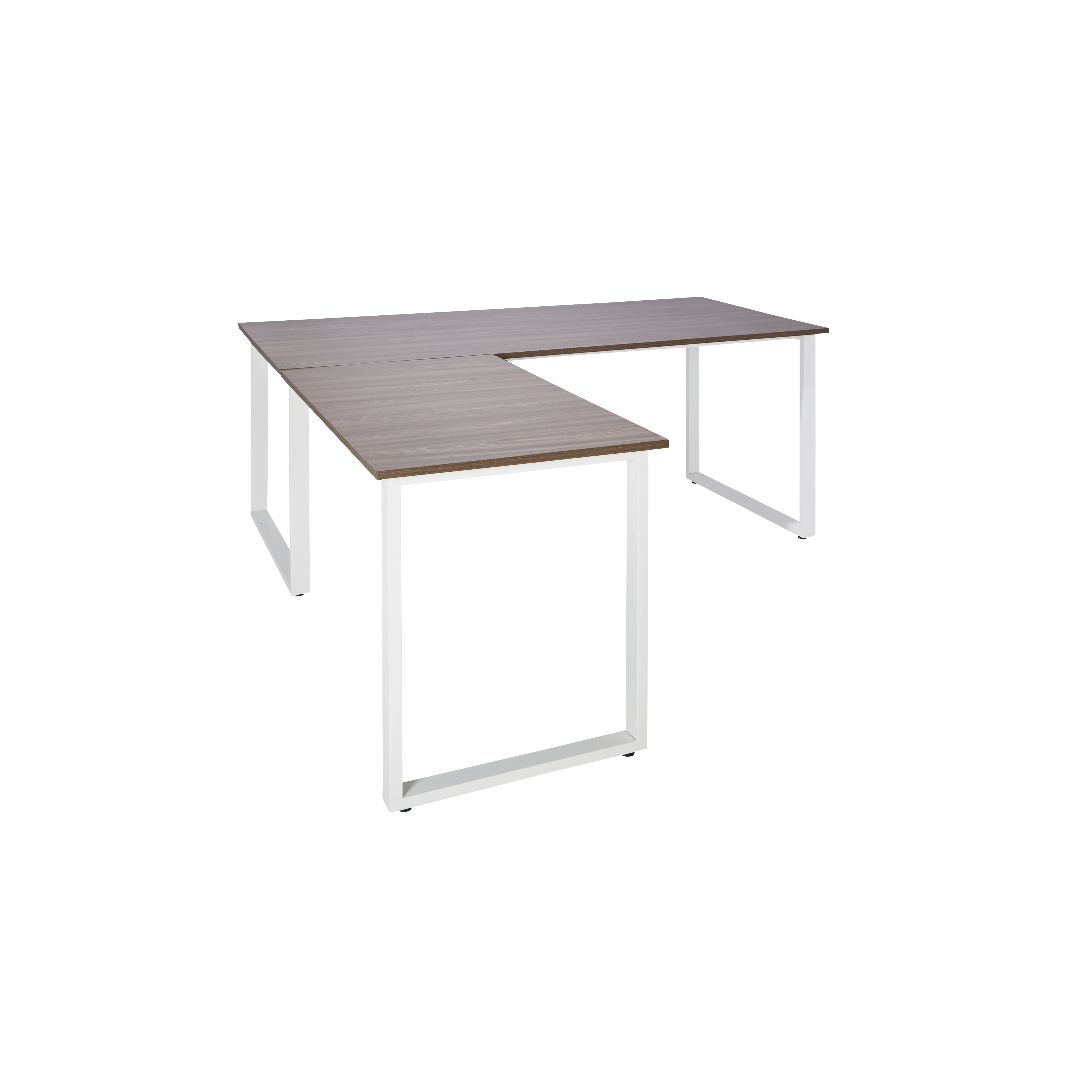 Corner desk wood decor grey white 180 x 180 cm