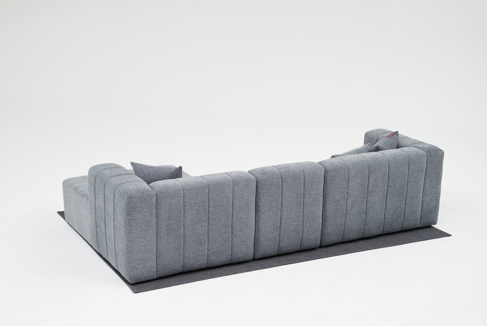 Beyza Sofa Récamiere Rechts mit Hocker Grau