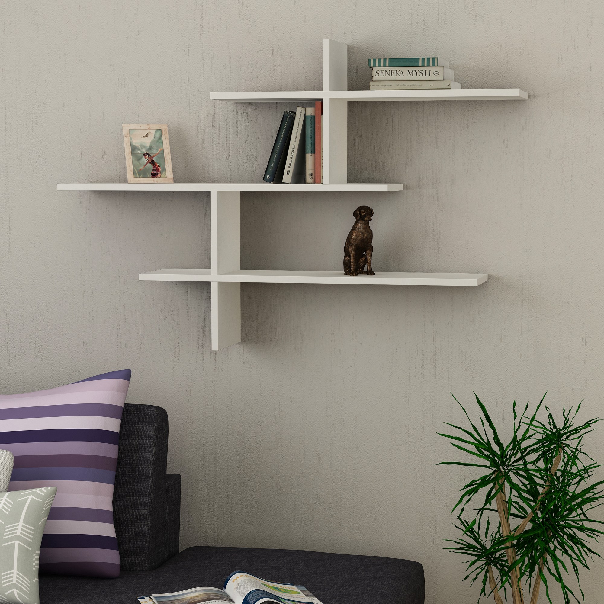 Leo Wall shelf Wood veneer White