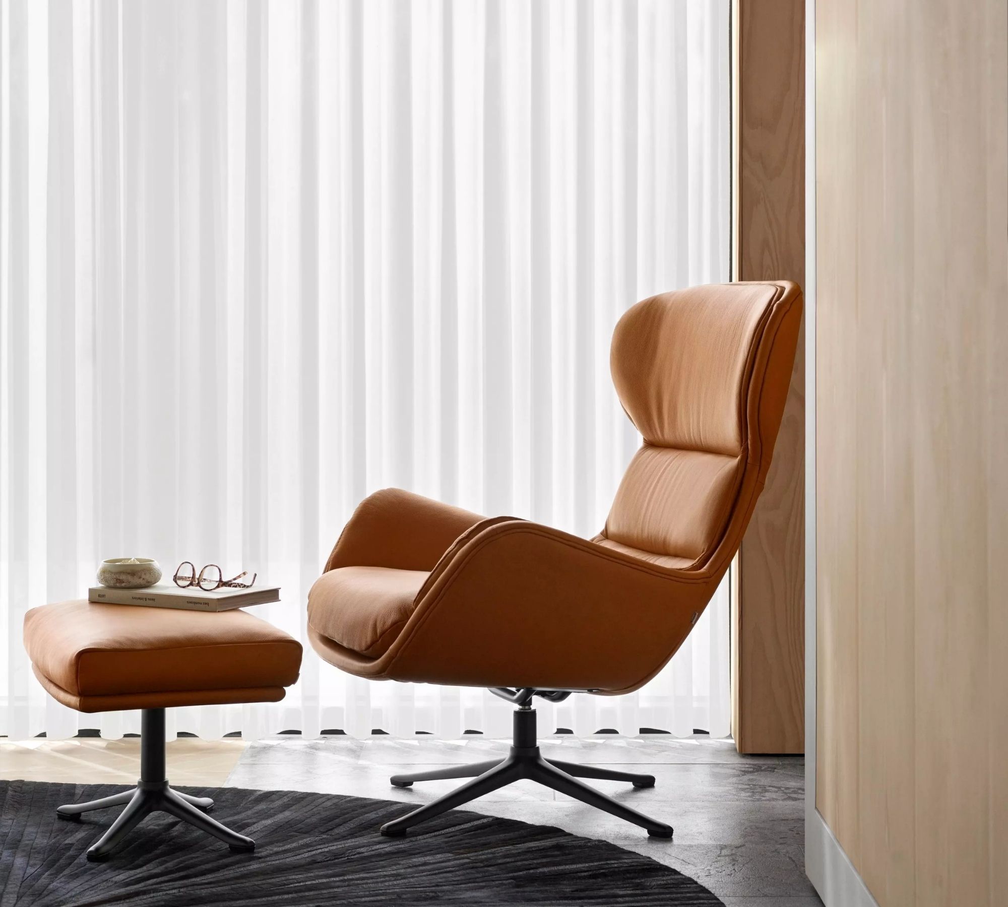 Reno armchair swiveling Naples fabric 2250 silver grey