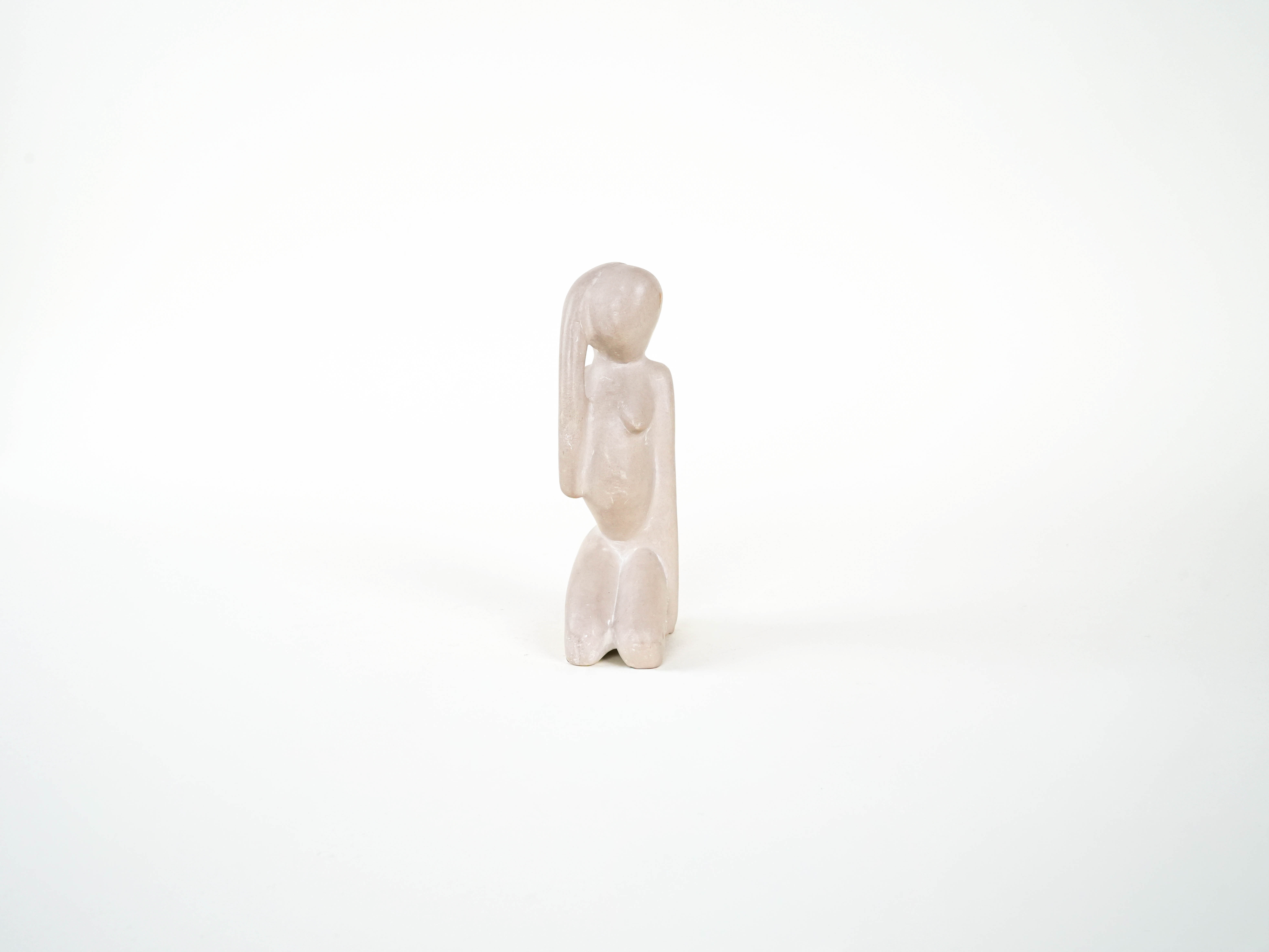 Steinfigur Modernistisch Creme 1980er Jahre