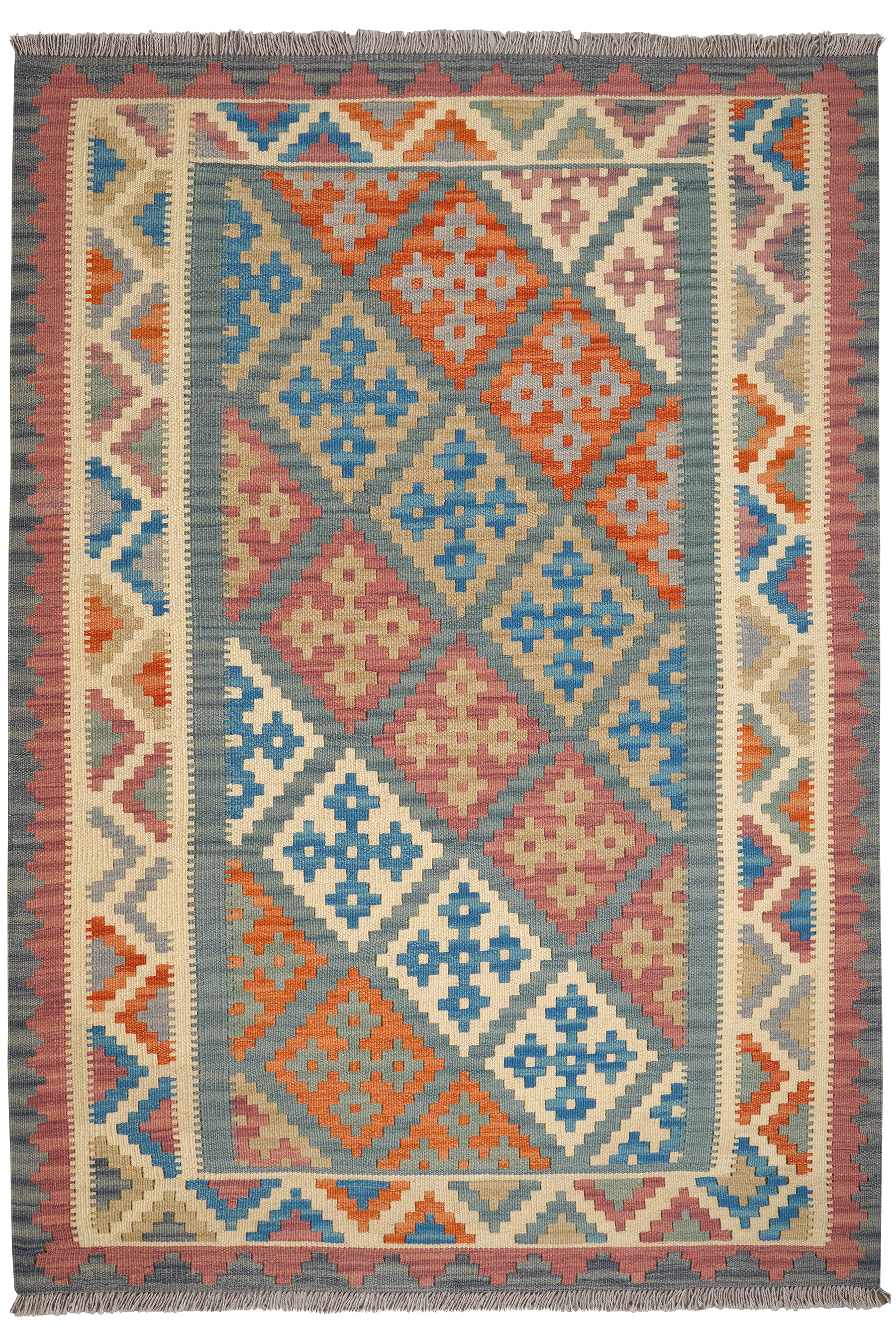 Tappeto Kilim Gashgai Lana Verde