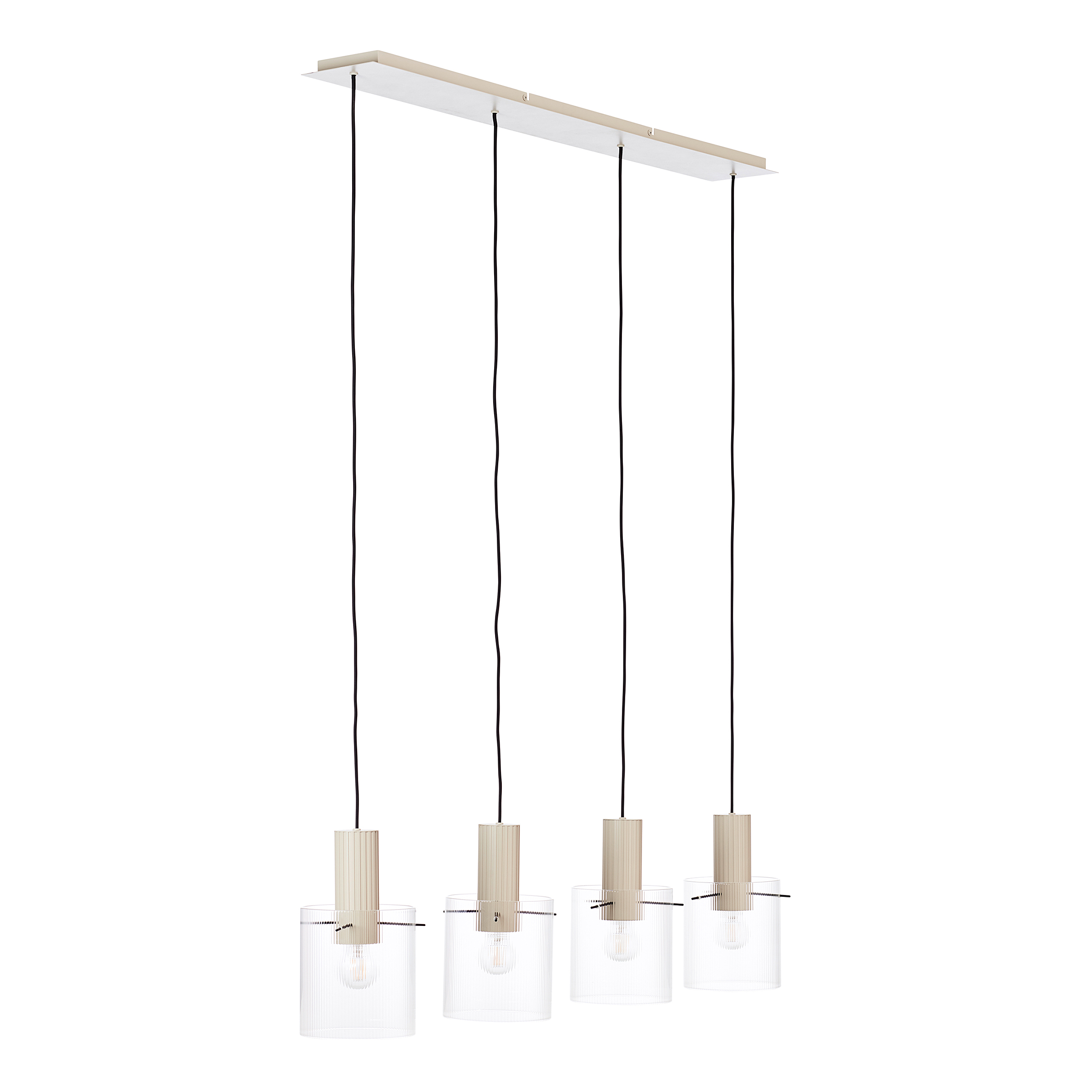 Pendelleuchte Göteburg 4-Flammig Aluminium Klarglas Beige