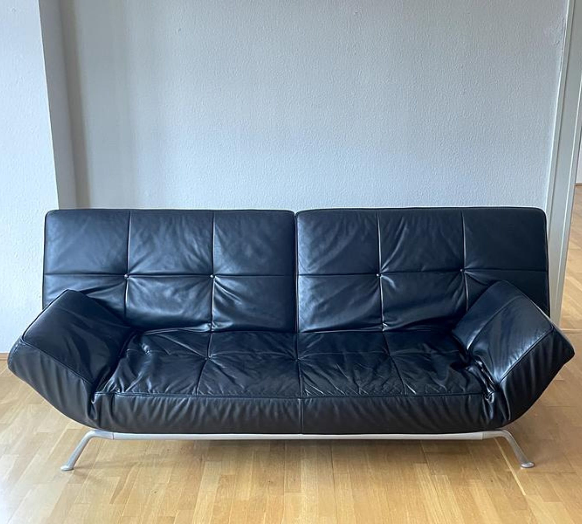 Smala Sofa Leder Schwarz