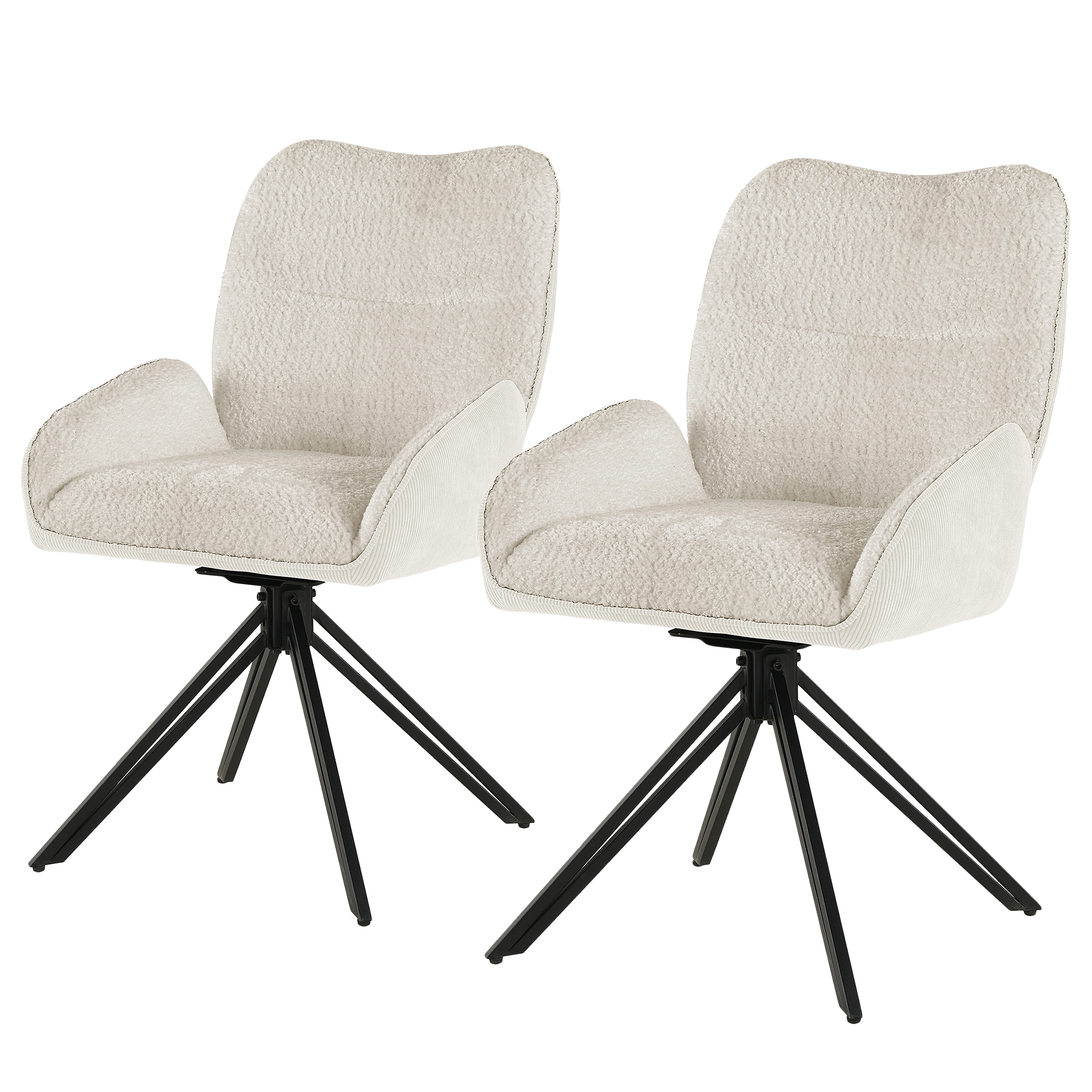STANCELL Drehbarer Polsterstuhl 2er-Set Beige