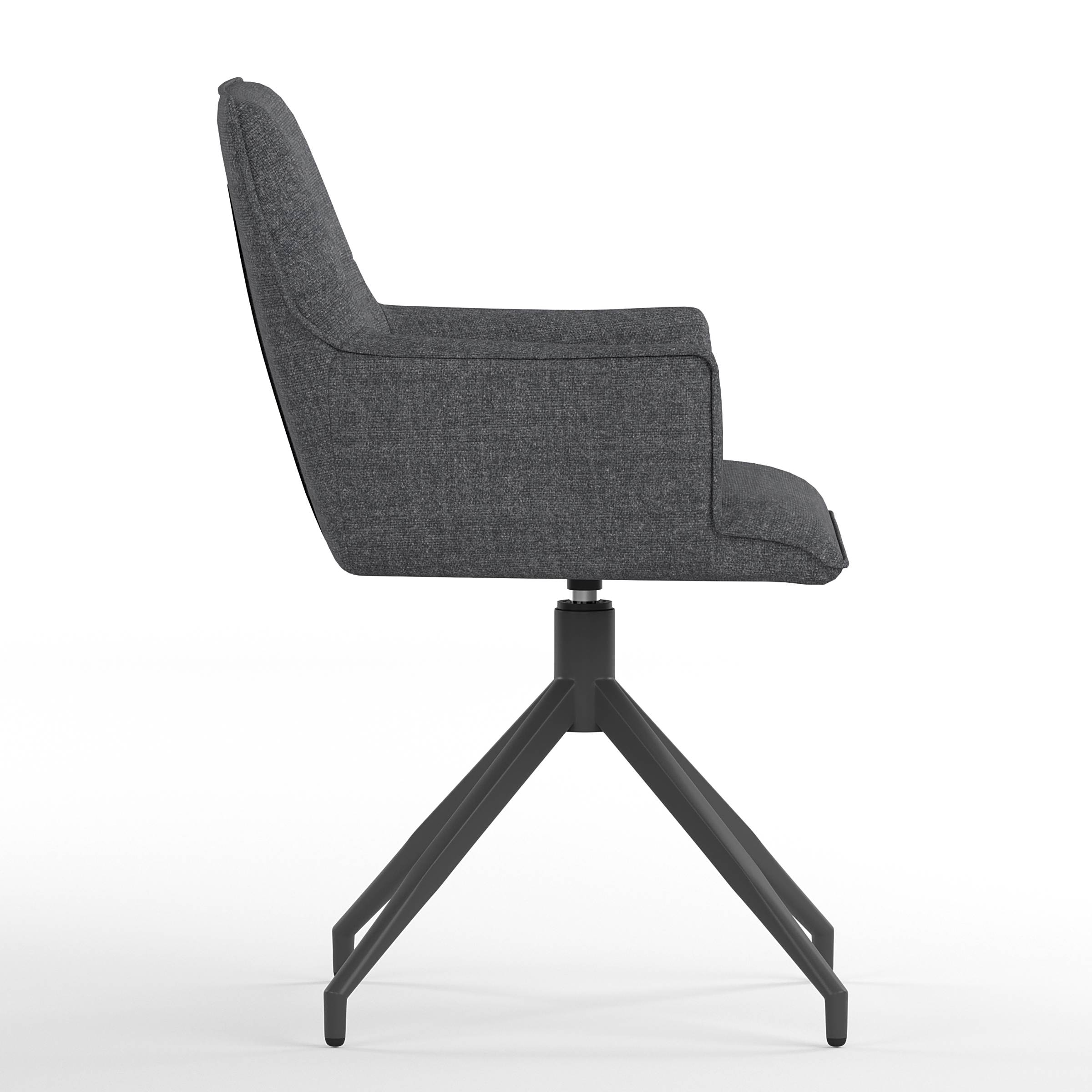 Mavi Gartenstuhl mit Armlehnen Stahl Polyester Dunkelgrau