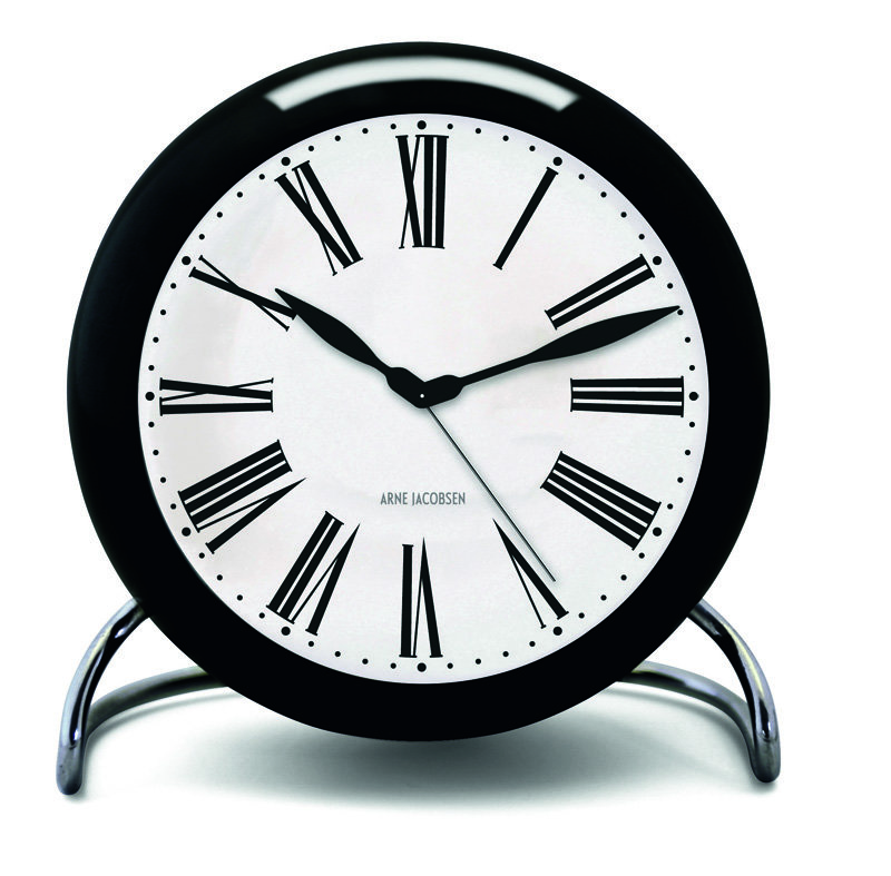 Aj Table Clock Roman Schwarz