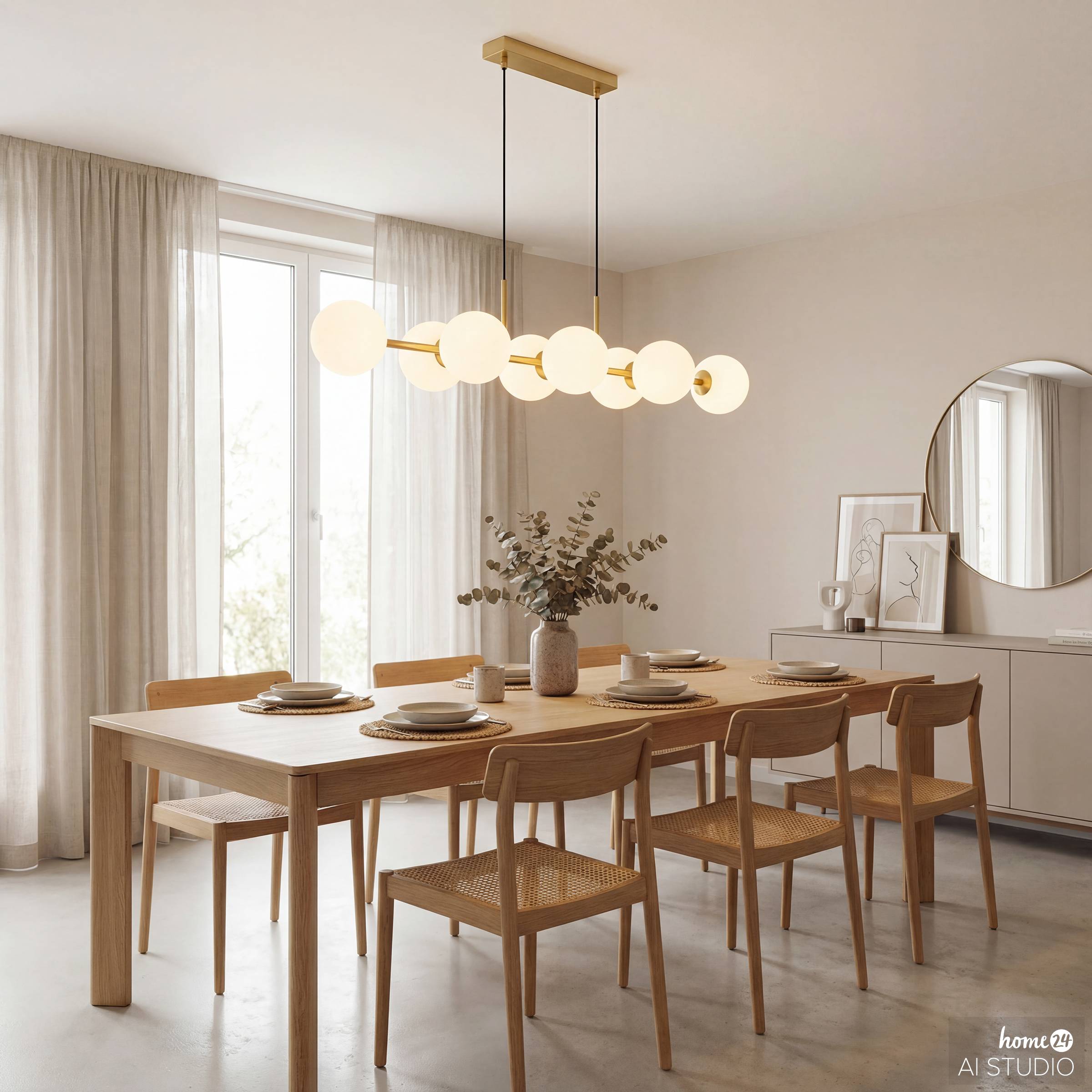 Ceiling Light Glinto 8-Light Opal Glass Iron