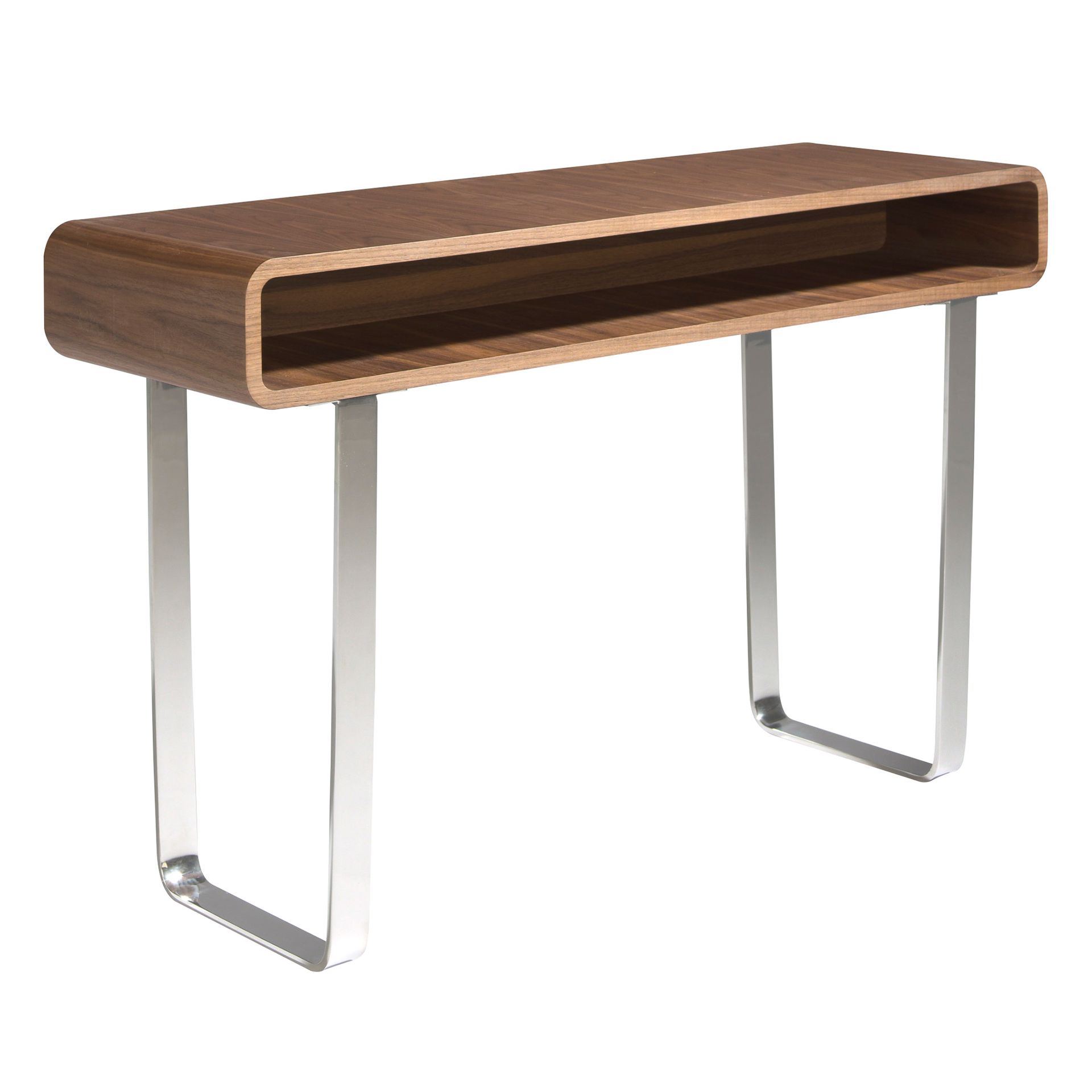 Rectangular console table wood veneer steel