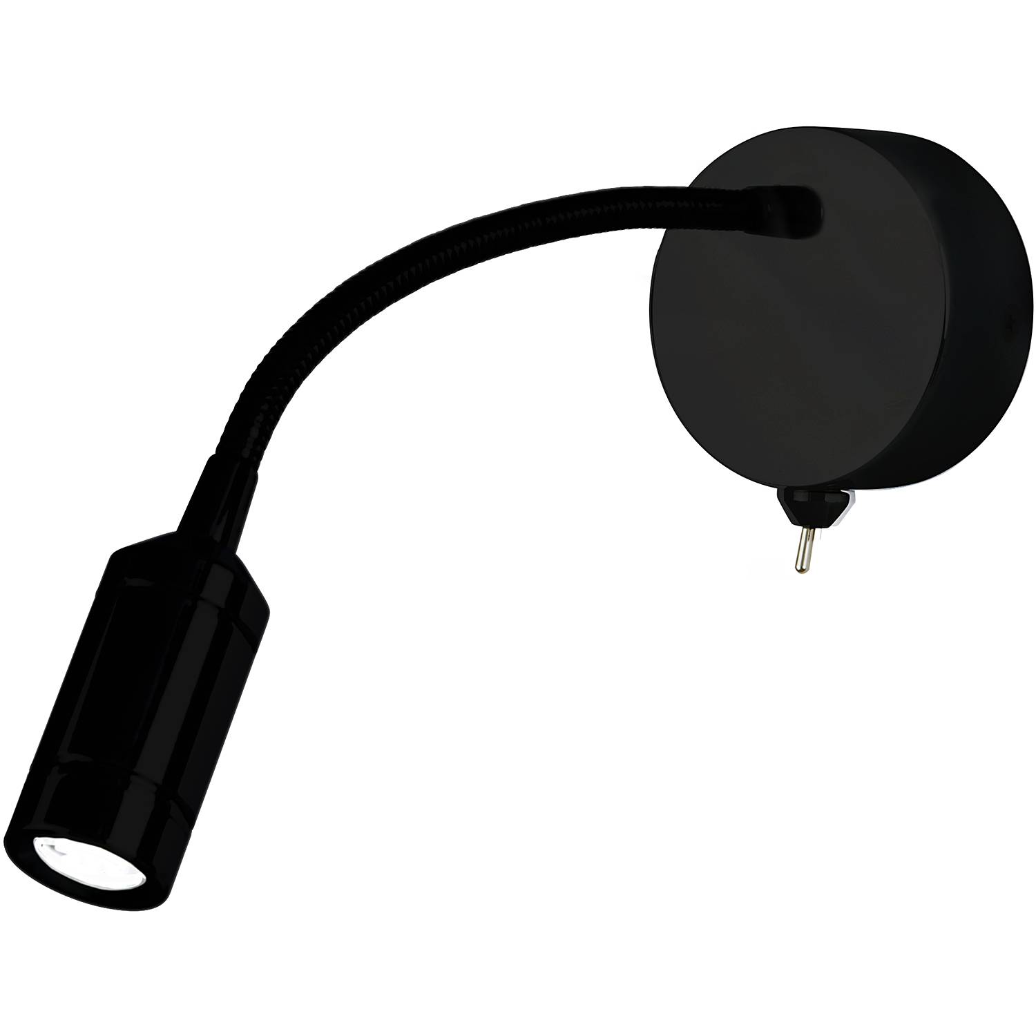 Flexy Wandleuchte Edelstahl Schwarz
