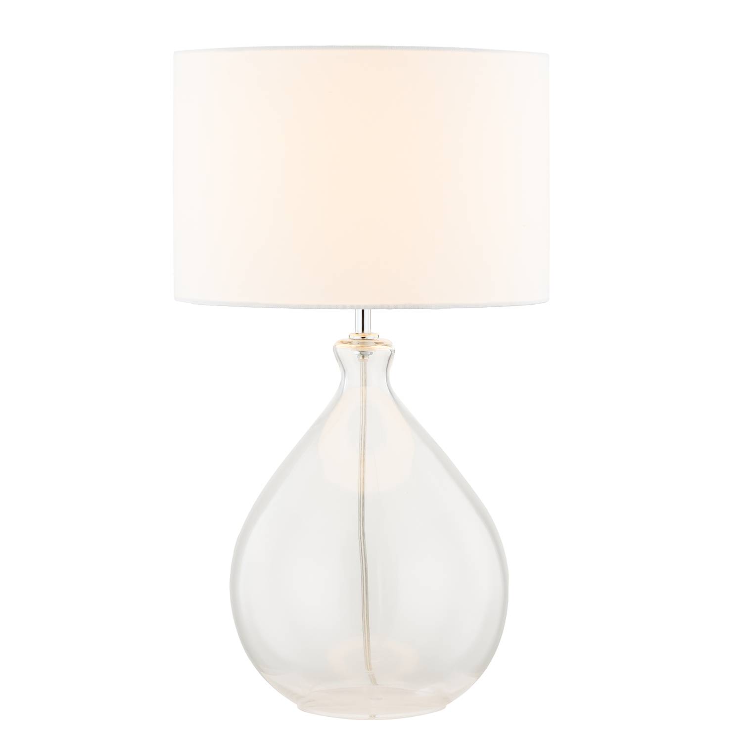 Table lamp Loster Blended fabric Safety glass White