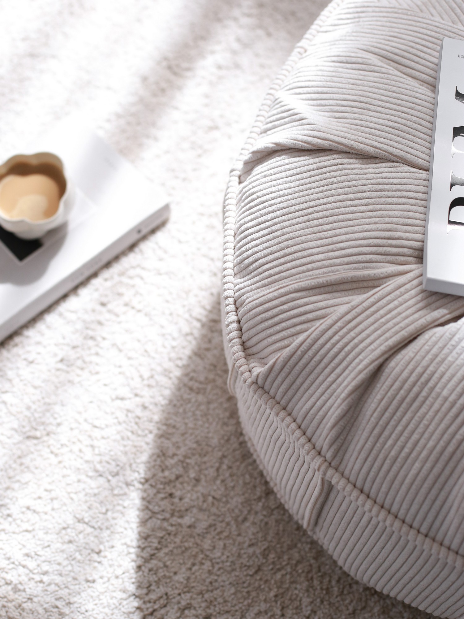 Teddy fabric cushion White