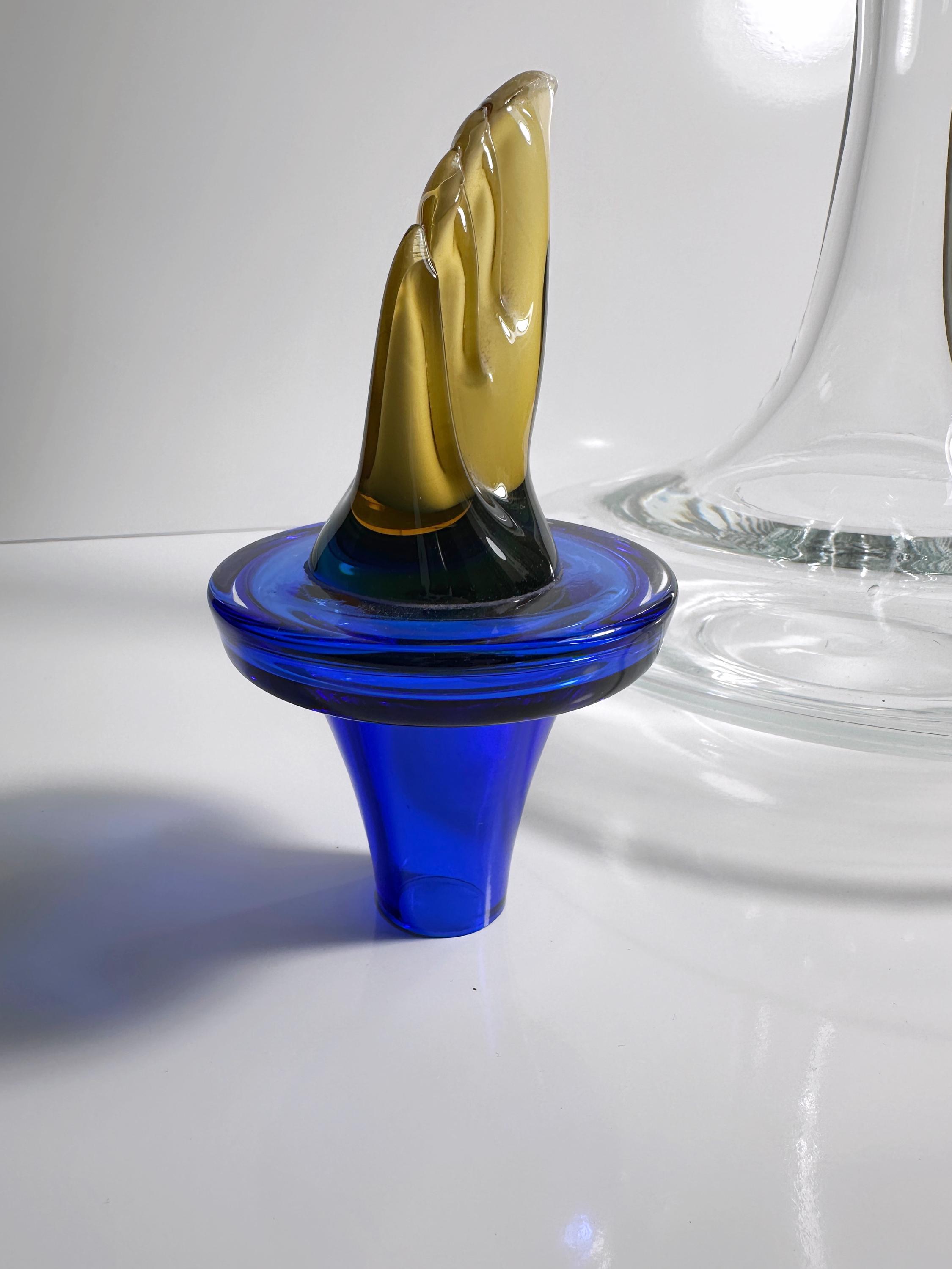 Vintage Postmodern Weinkaraffe Glas