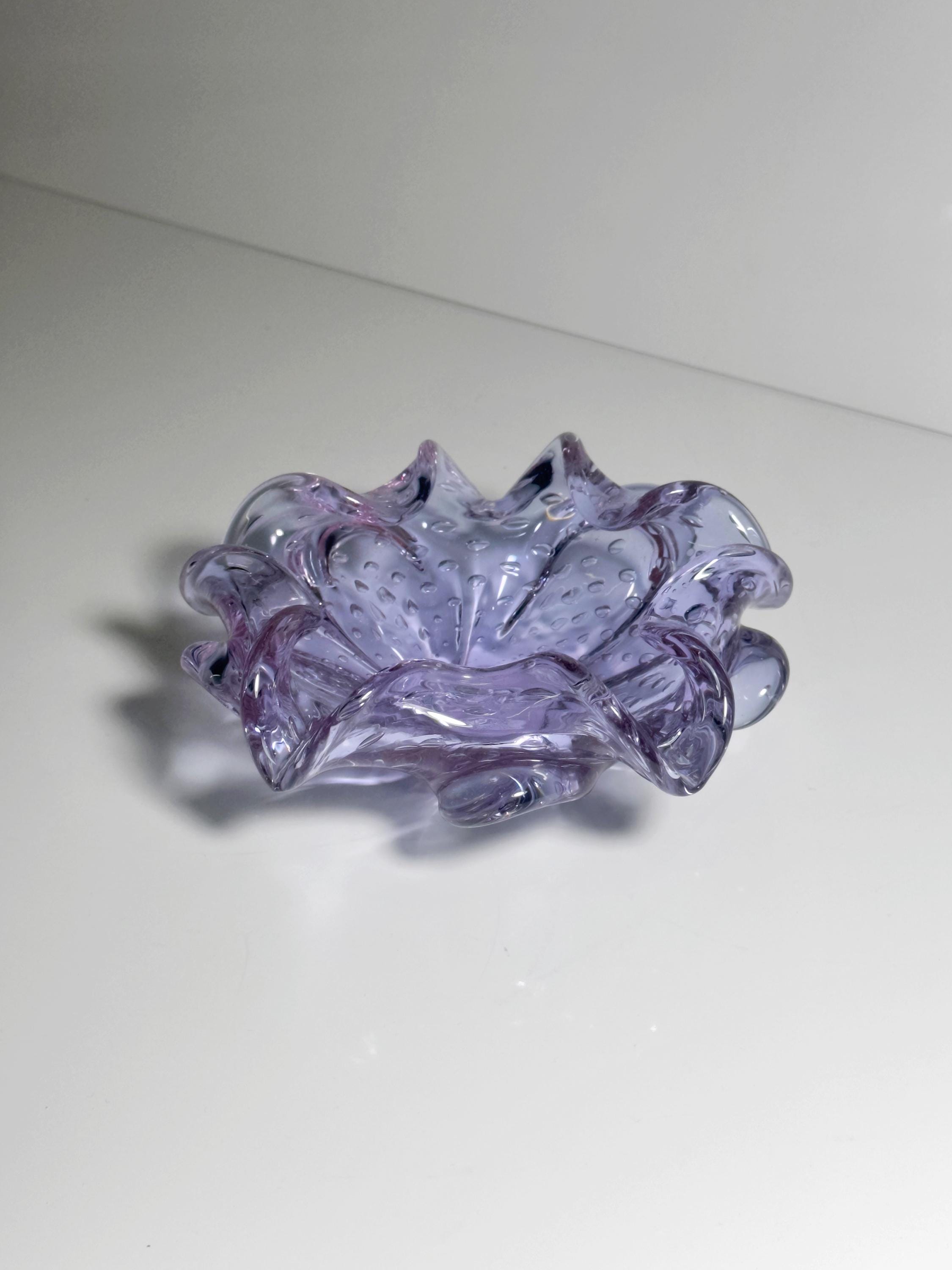 Vintage Ashtray Alexandrite Glass Lilac 50s