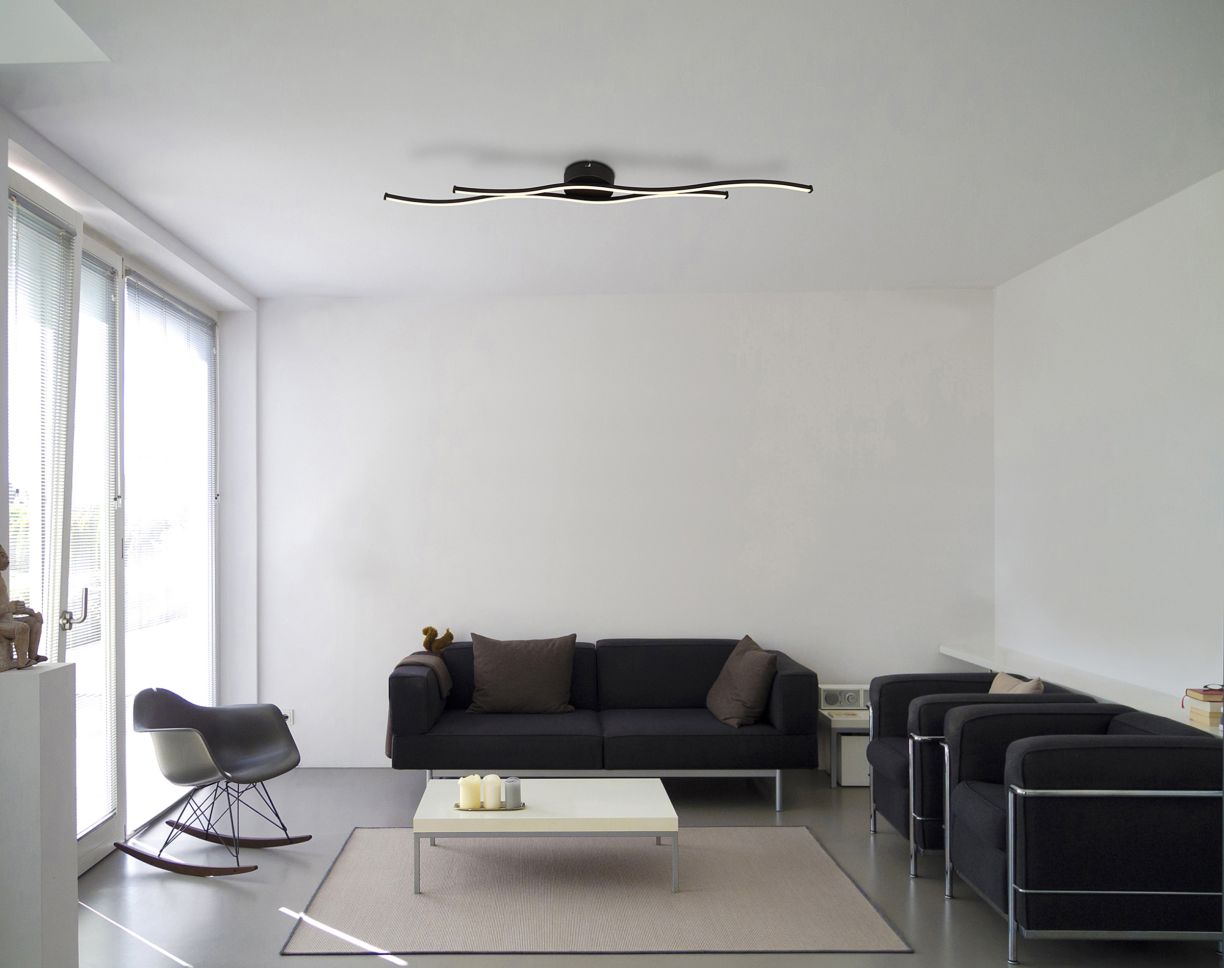 LED Ceiling Light Boyd 1-Light Acrylic Glass Iron 110 cm