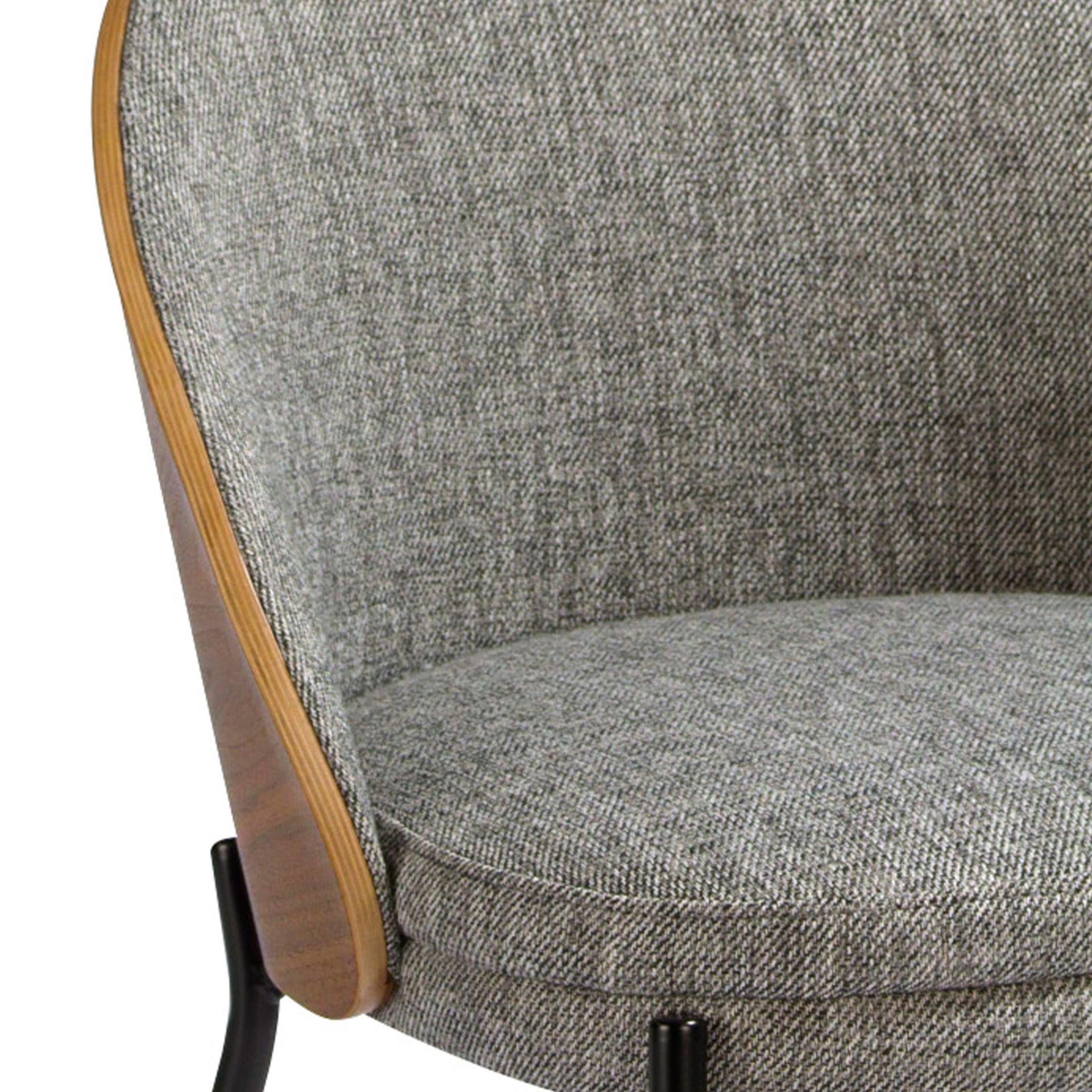 Esszimmerstuhl Textil Nussbaum Grau