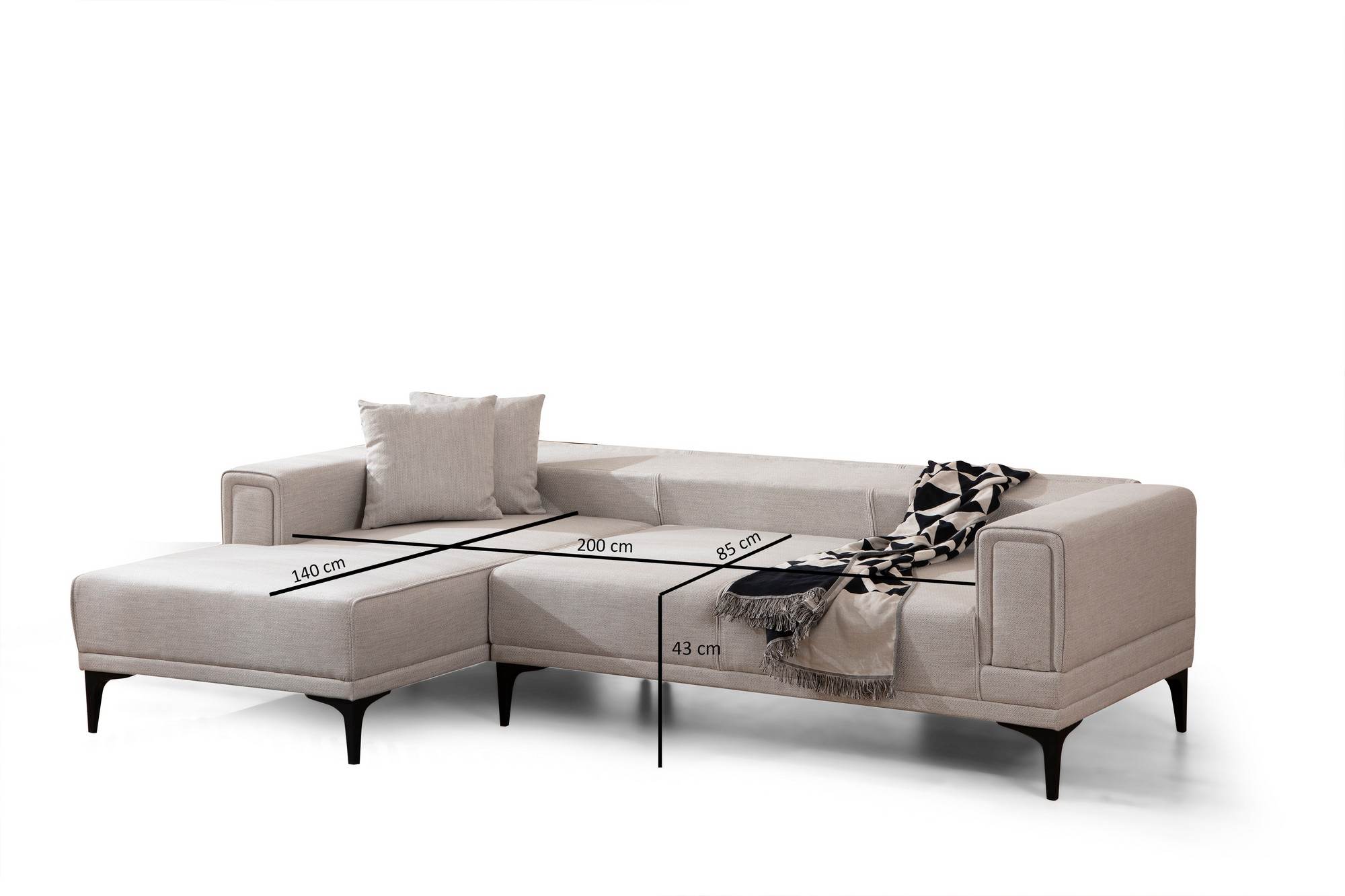 Horizon Ecksofa Rechts Ecru