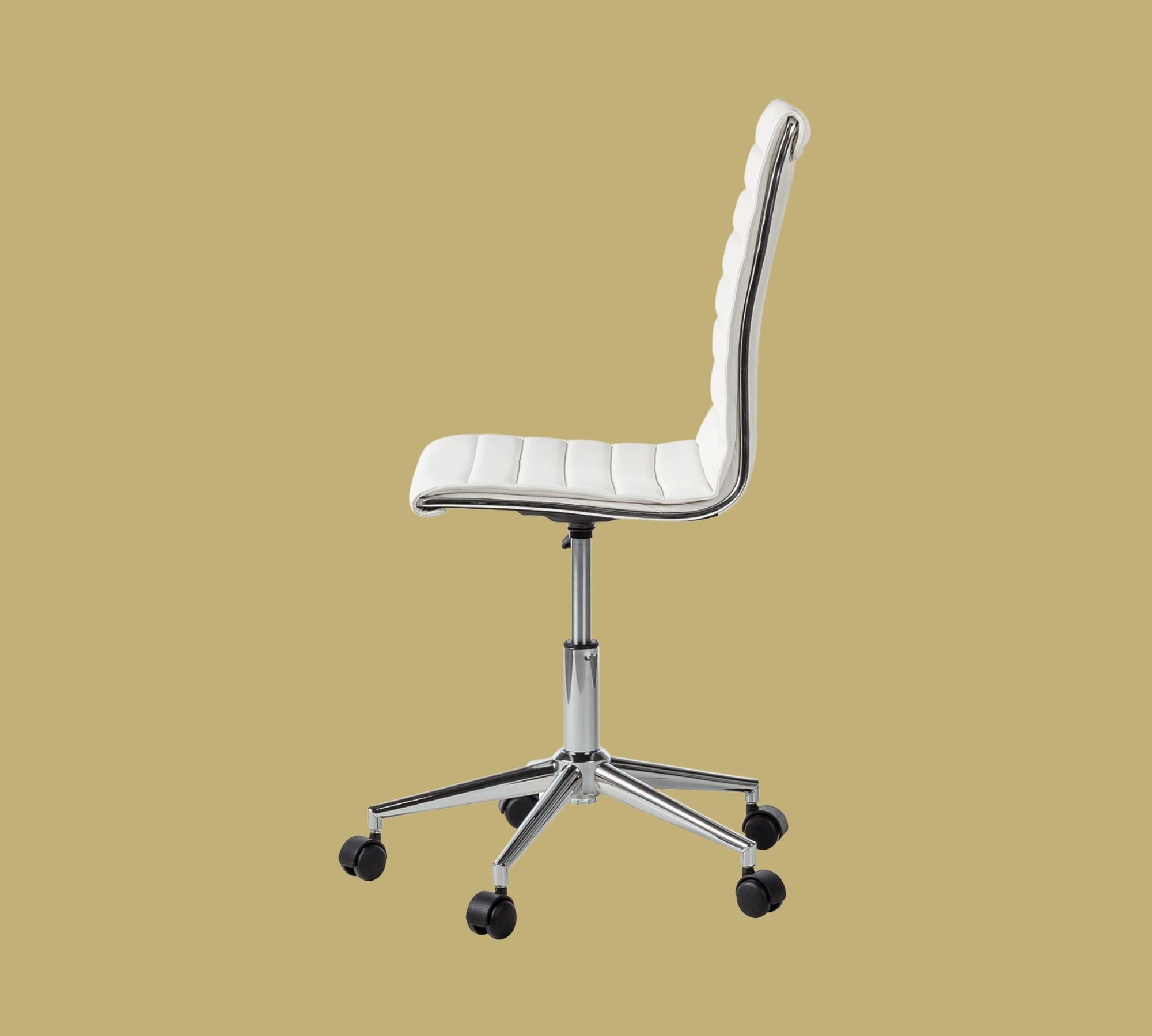 Office swivel chair Vegan leather White