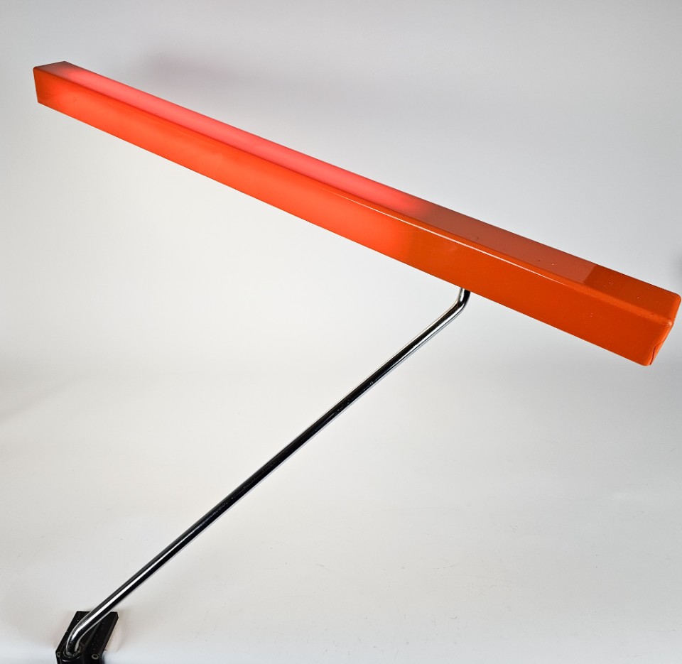 Vintage Lampe Kunststoff Metall Orange 1970er Jahre 