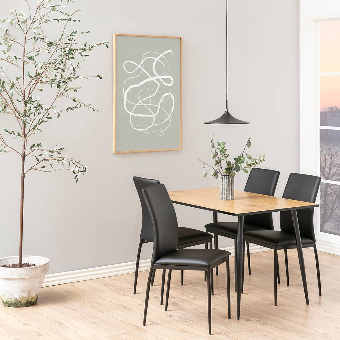 4x Upholstered chair Domenica II Black