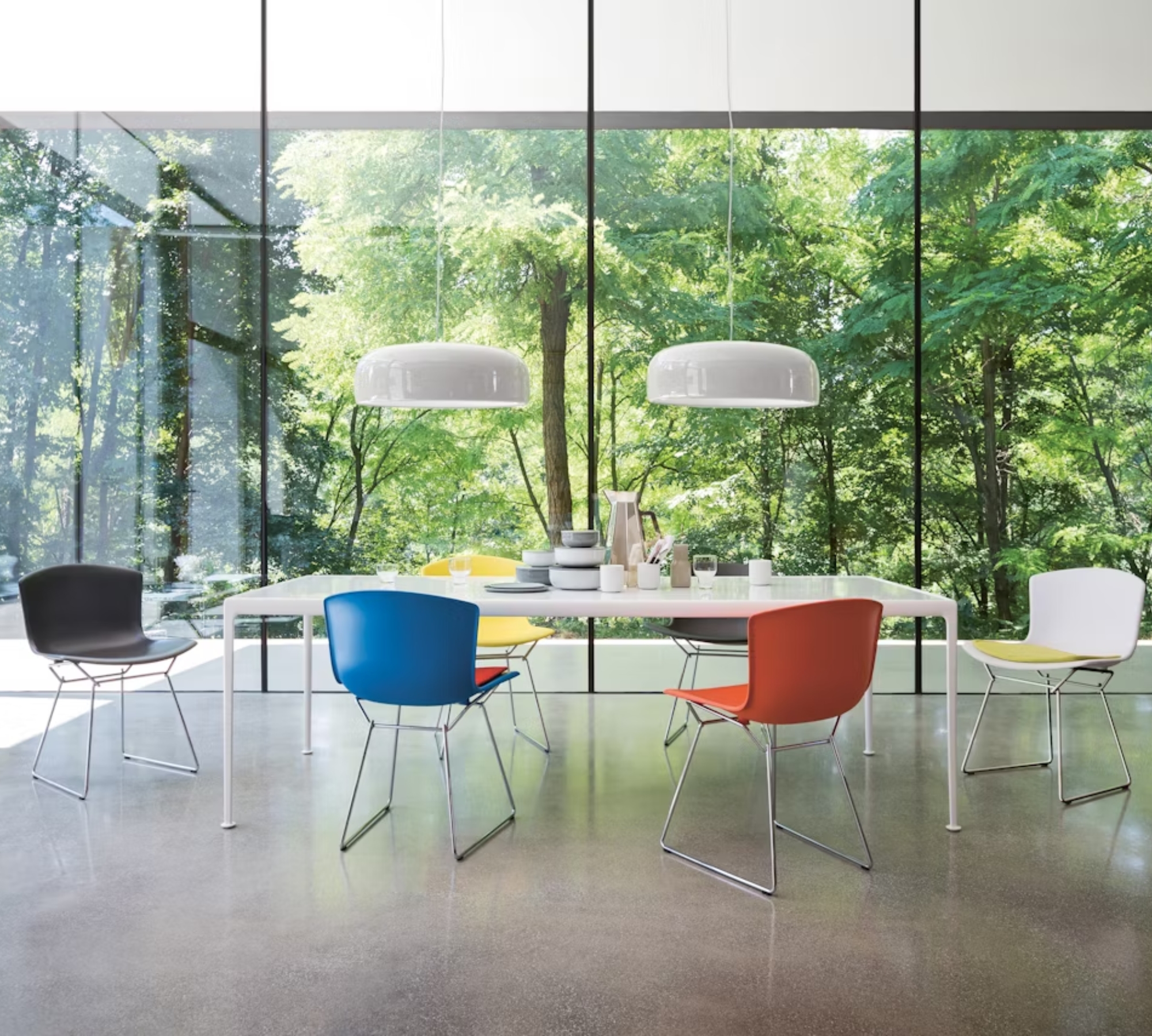 Bertoia Chair Chrome Yellow