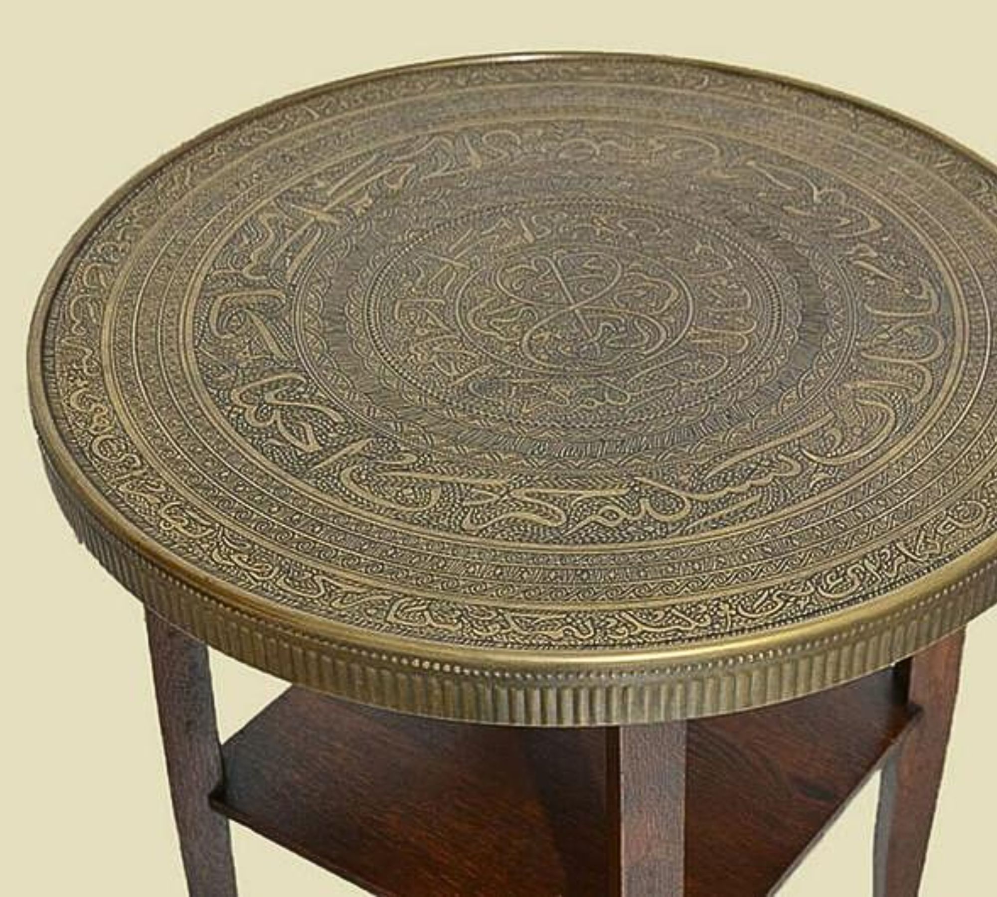 Vintage Beistelltisch Holz Messing 1920er Jahre