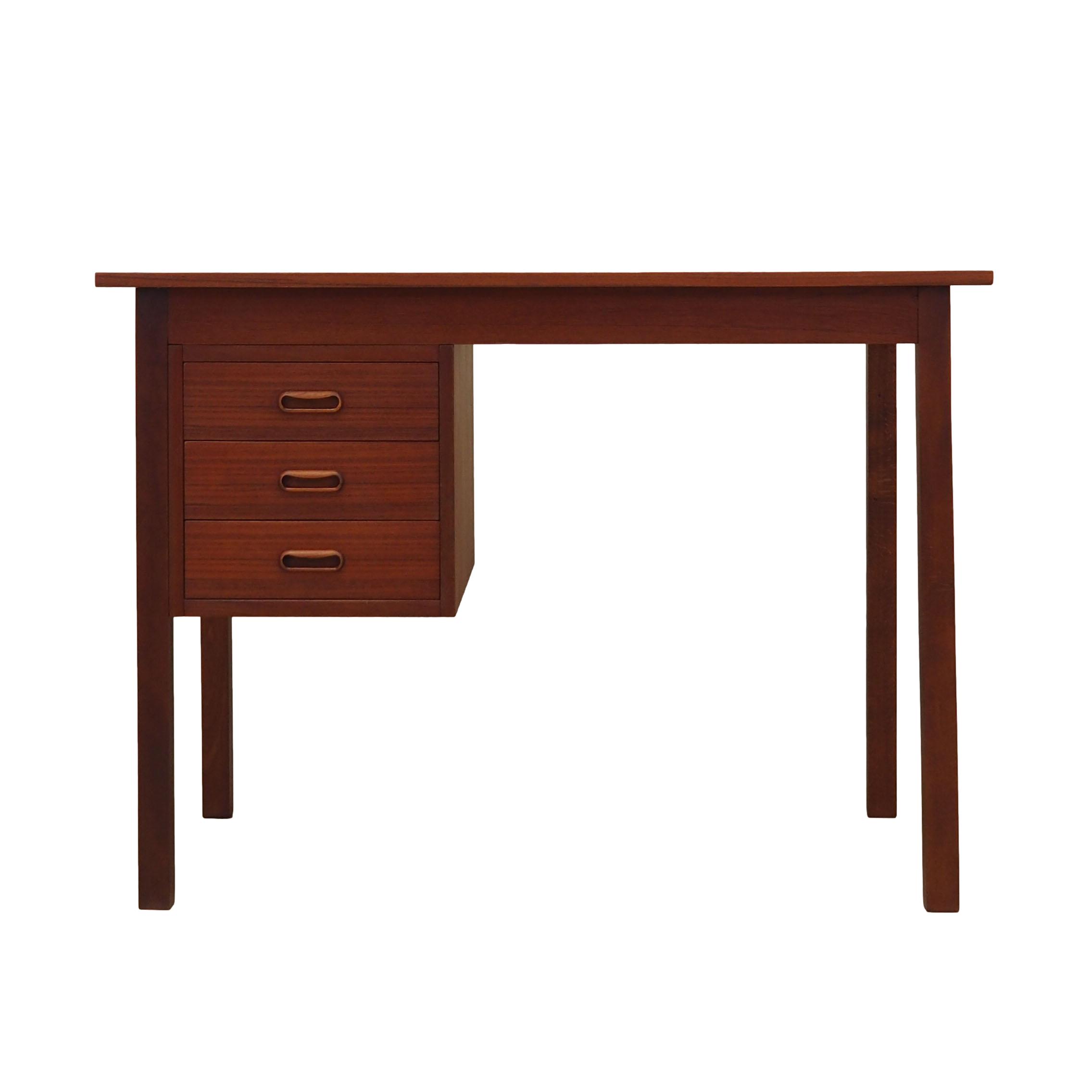 Scrivania in teak marrone anni '70