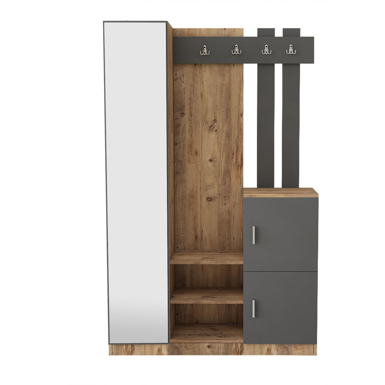 Orga Garderobe Braun Grau 113.6cm x 180cm