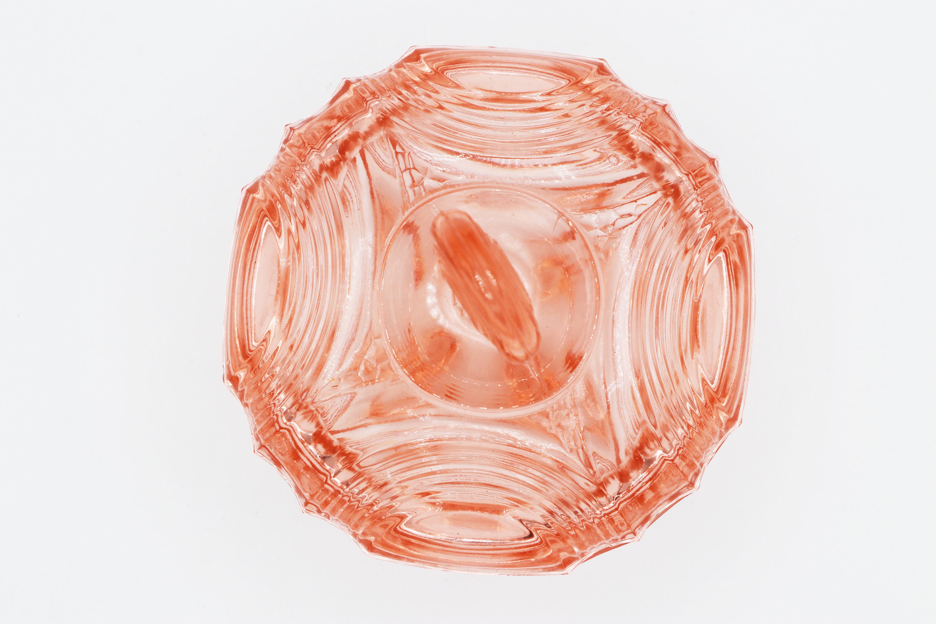 Vintage Dragonfly Lidded Jar Pressed Glass 1930s