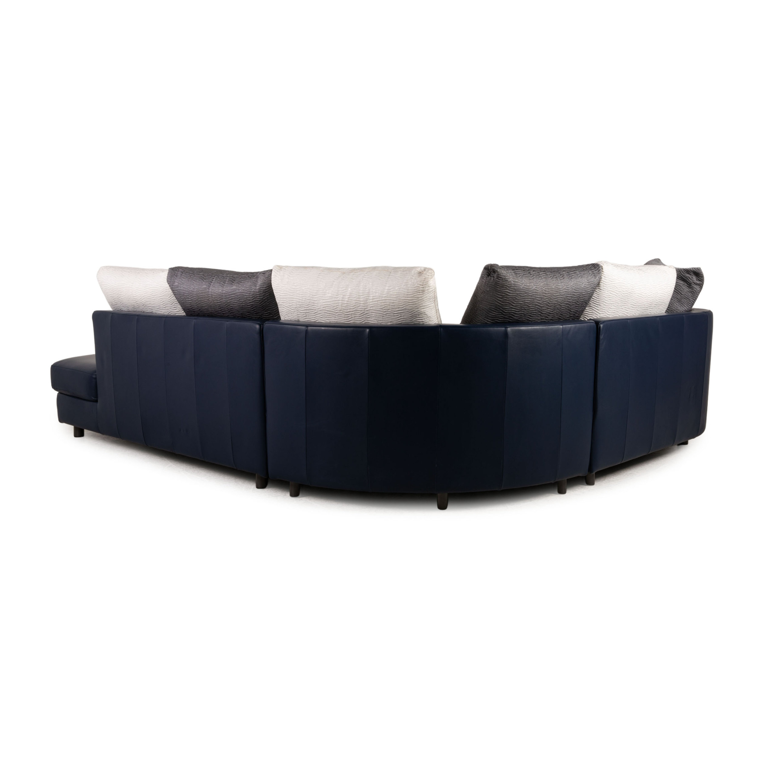 4500 Ecksofa Leder Dunkelblau