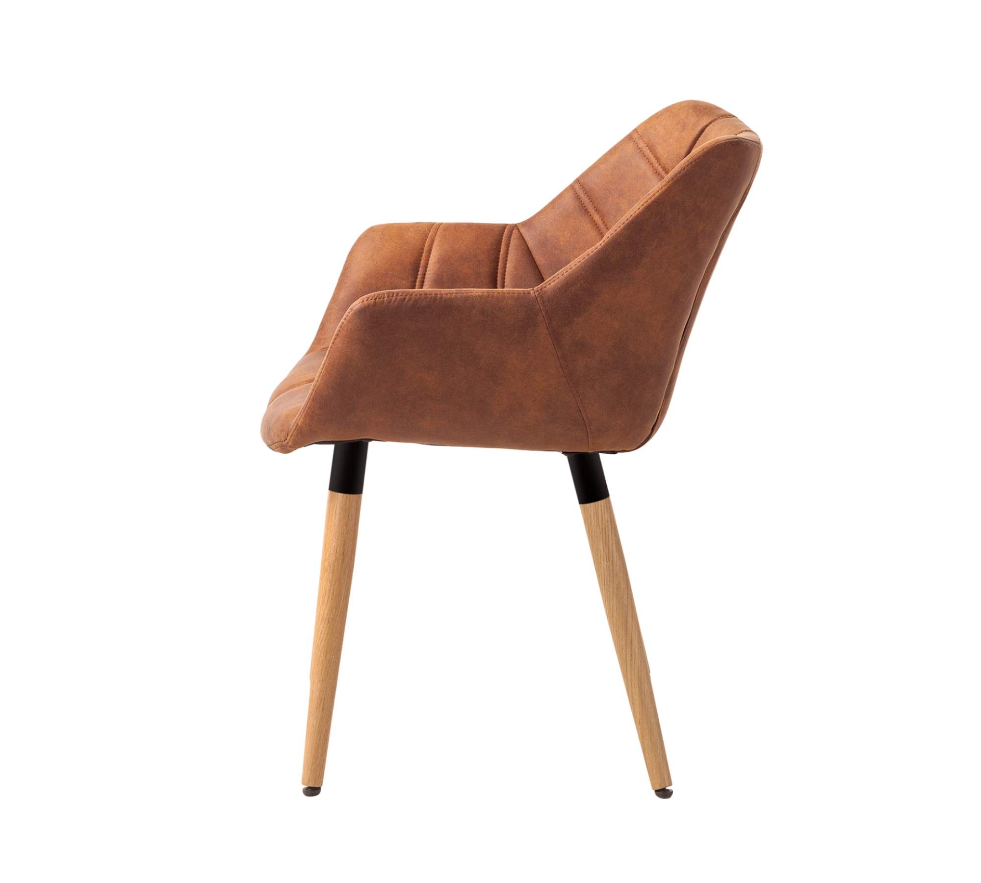 Armlehnstuhl Massivholz Vintage Cognac