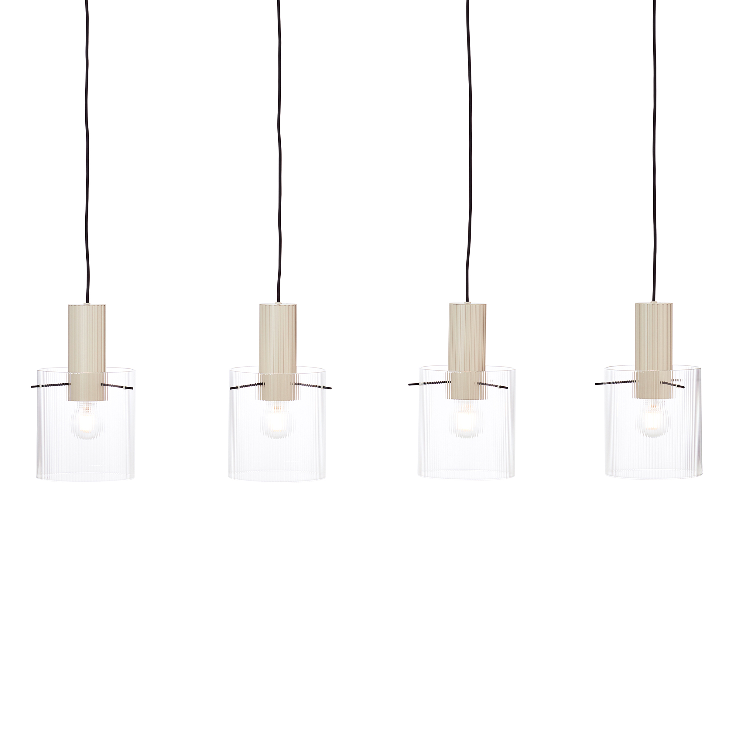 Pendelleuchte Göteburg 4-Flammig Aluminium Klarglas Beige