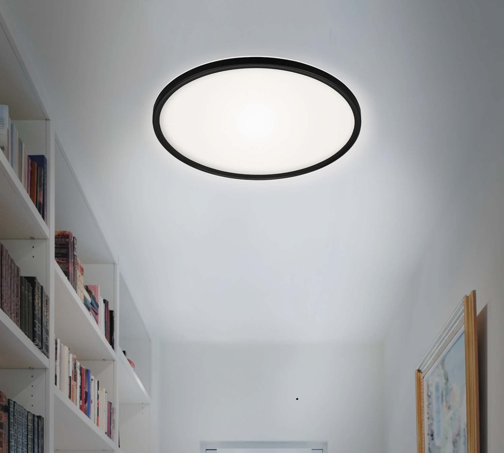 1-flammige LED Deckenleuchte Kunststoff Schwarz