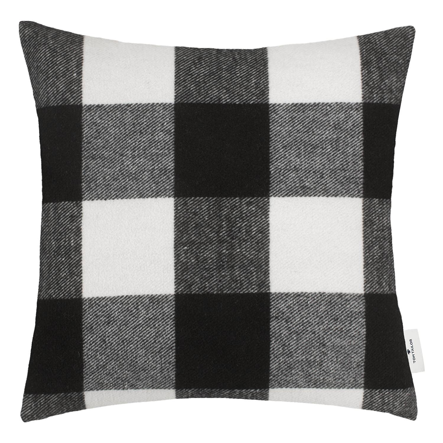 Pillowcase Big Check Cotton Black White