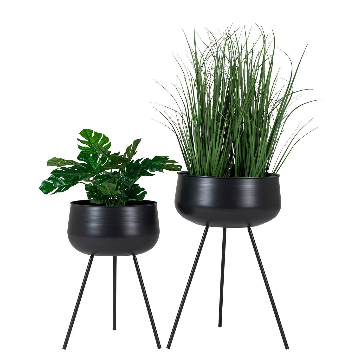 2x Ardola Blumentopf Stahl Schwarz