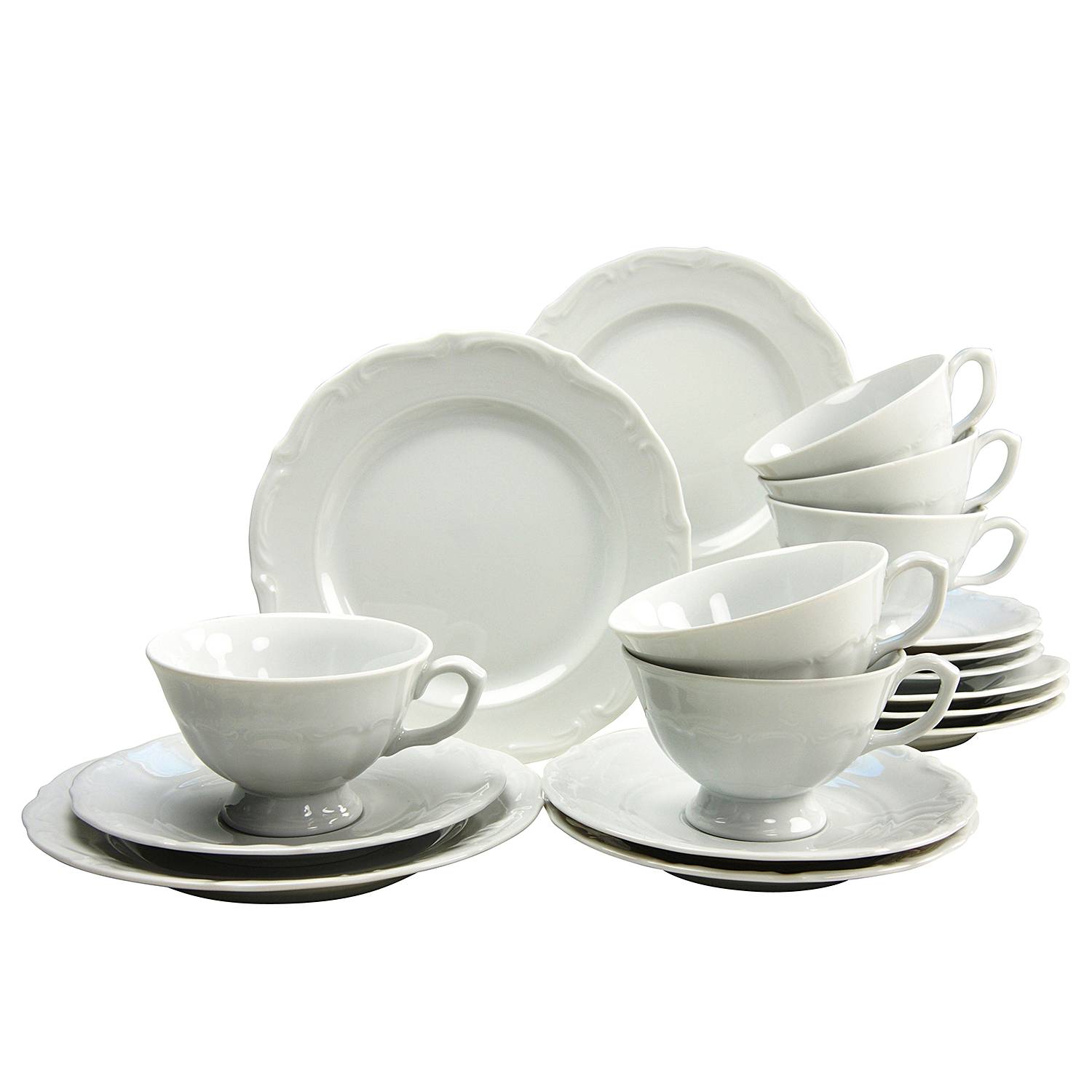 x18 Kaffeeservice MARIA THERESIA Porzellan Weiß